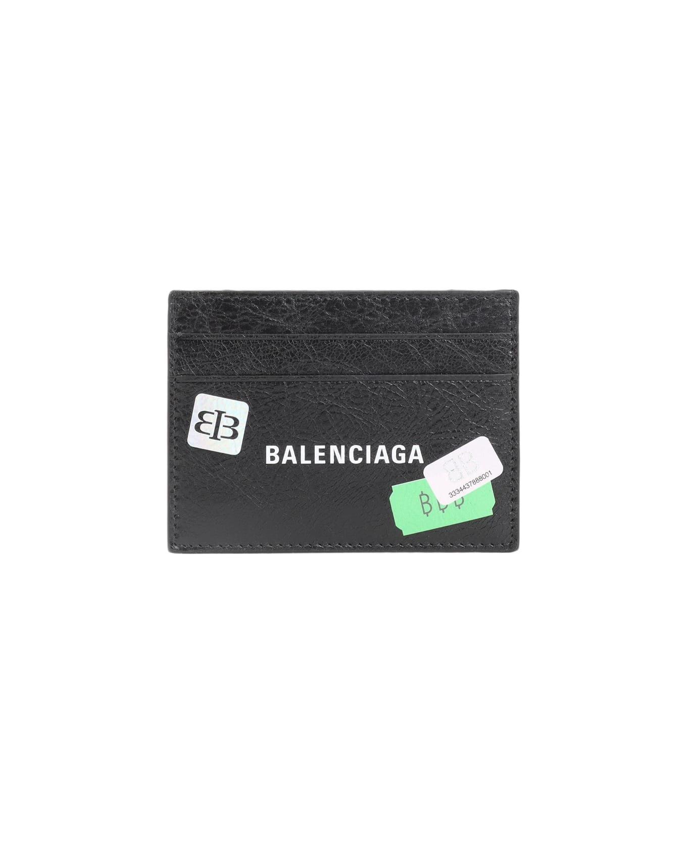 Balenciaga Leather Credit Card Case - Black Multicolor
