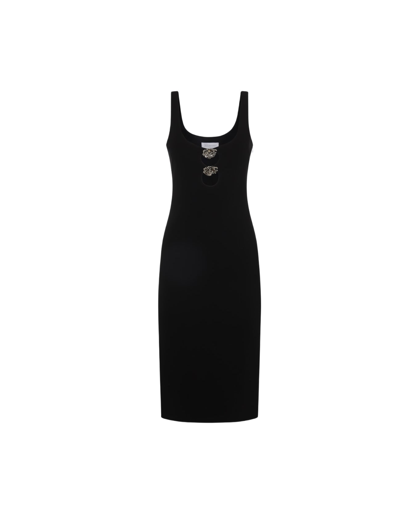 Blumarine Black Viscose Stretch Midi Dress - Black ワンピース＆ドレス
