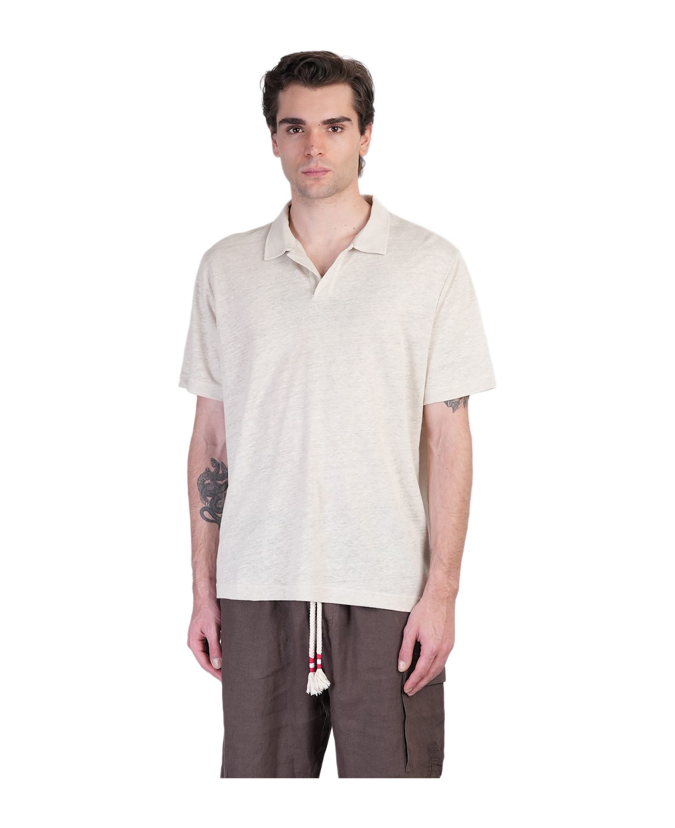 MC2 Saint Barth Brighton Polo In Taupe Cotton - taupe