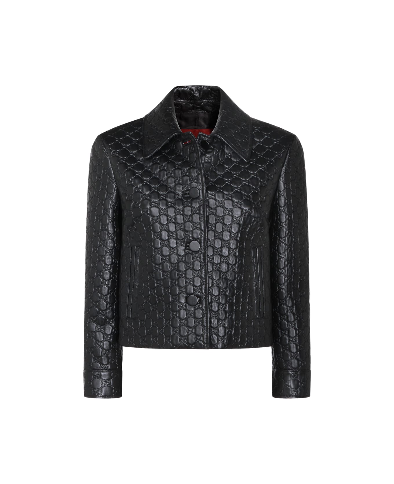 Gucci Black Leather Jacket - Black