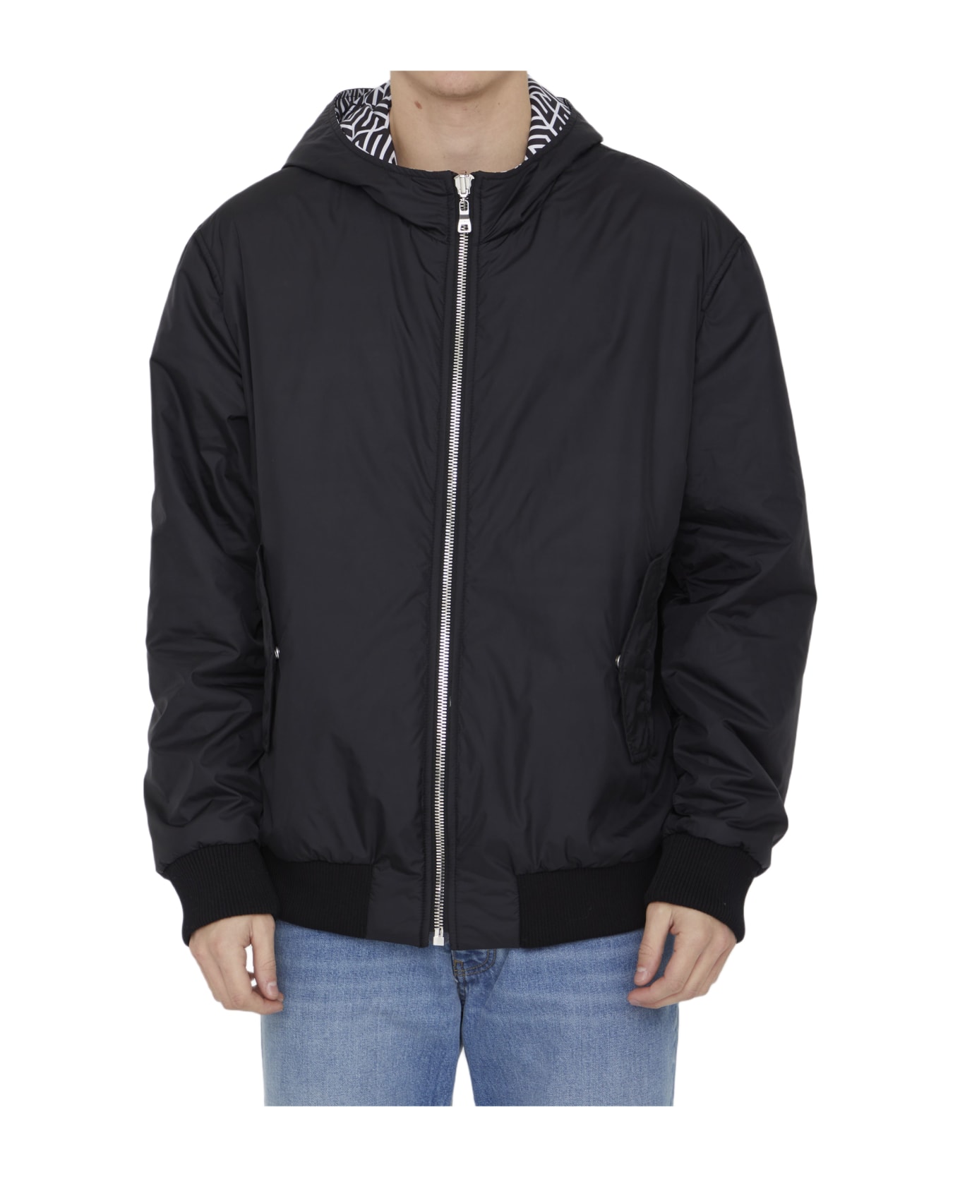 Balmain Reversible Nylon Bomber Jacket - Black