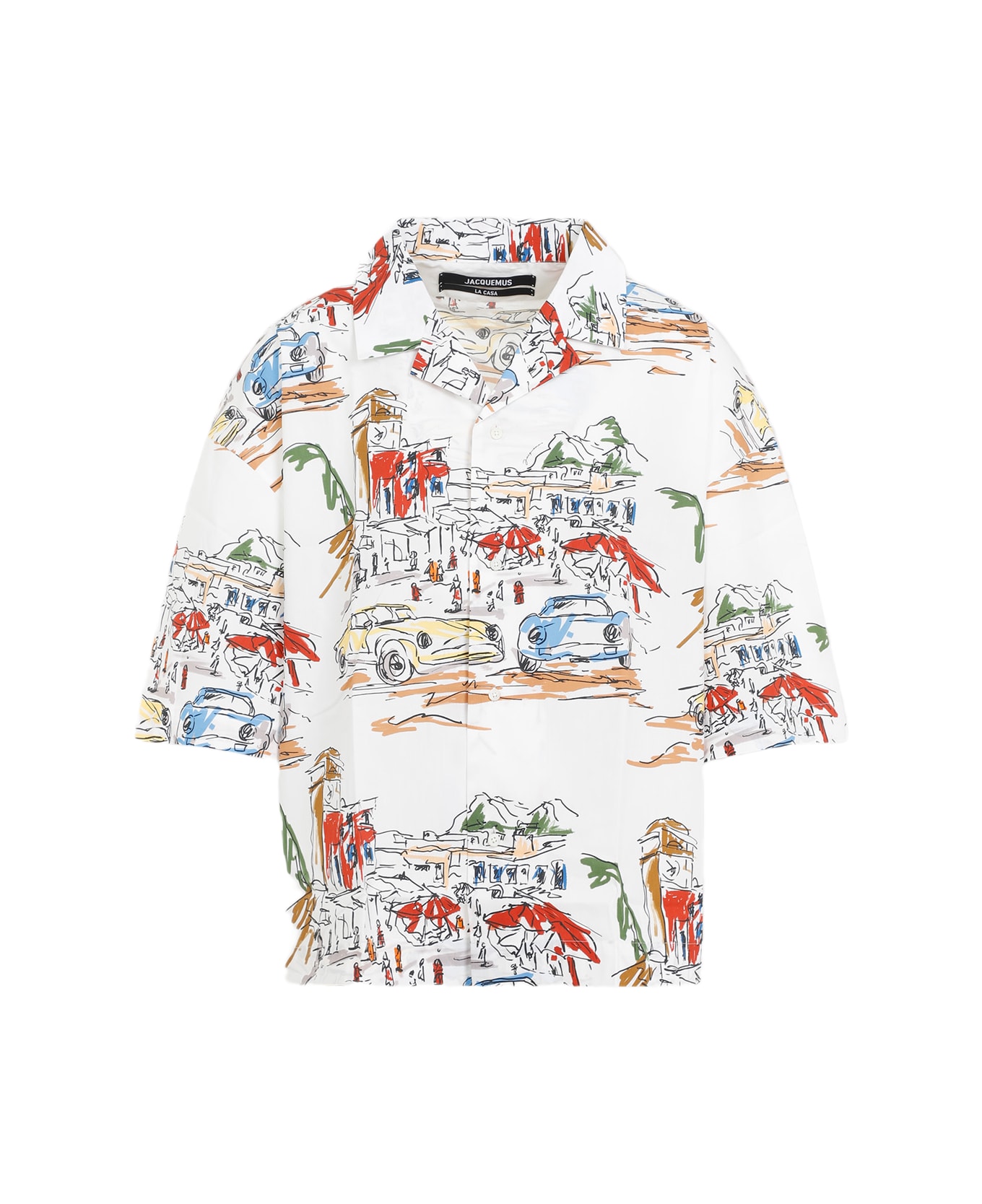Jacquemus La Chemise Casaco Bowling Shirt - Hi Print Capri Cars White
