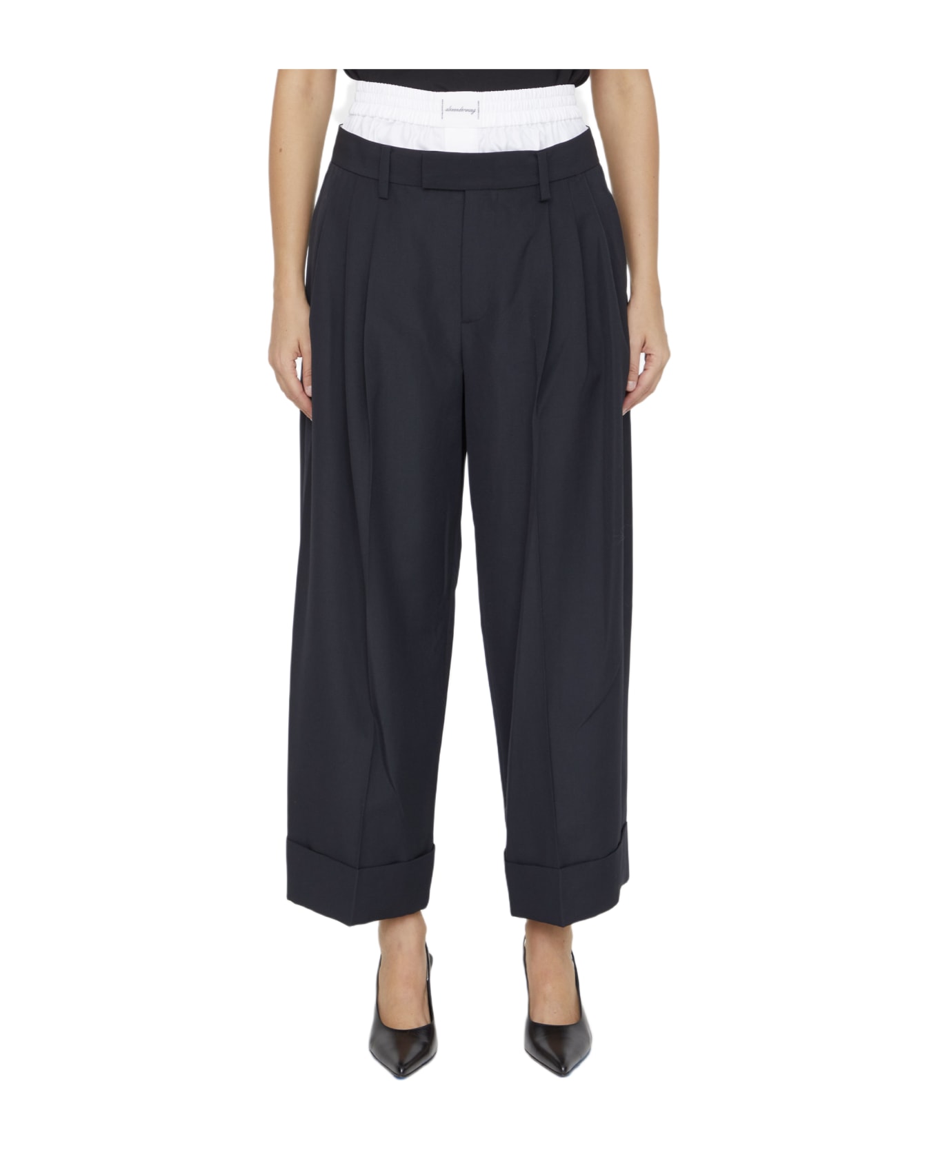 Alexander Wang Layered Tailored Trousers - BLACK