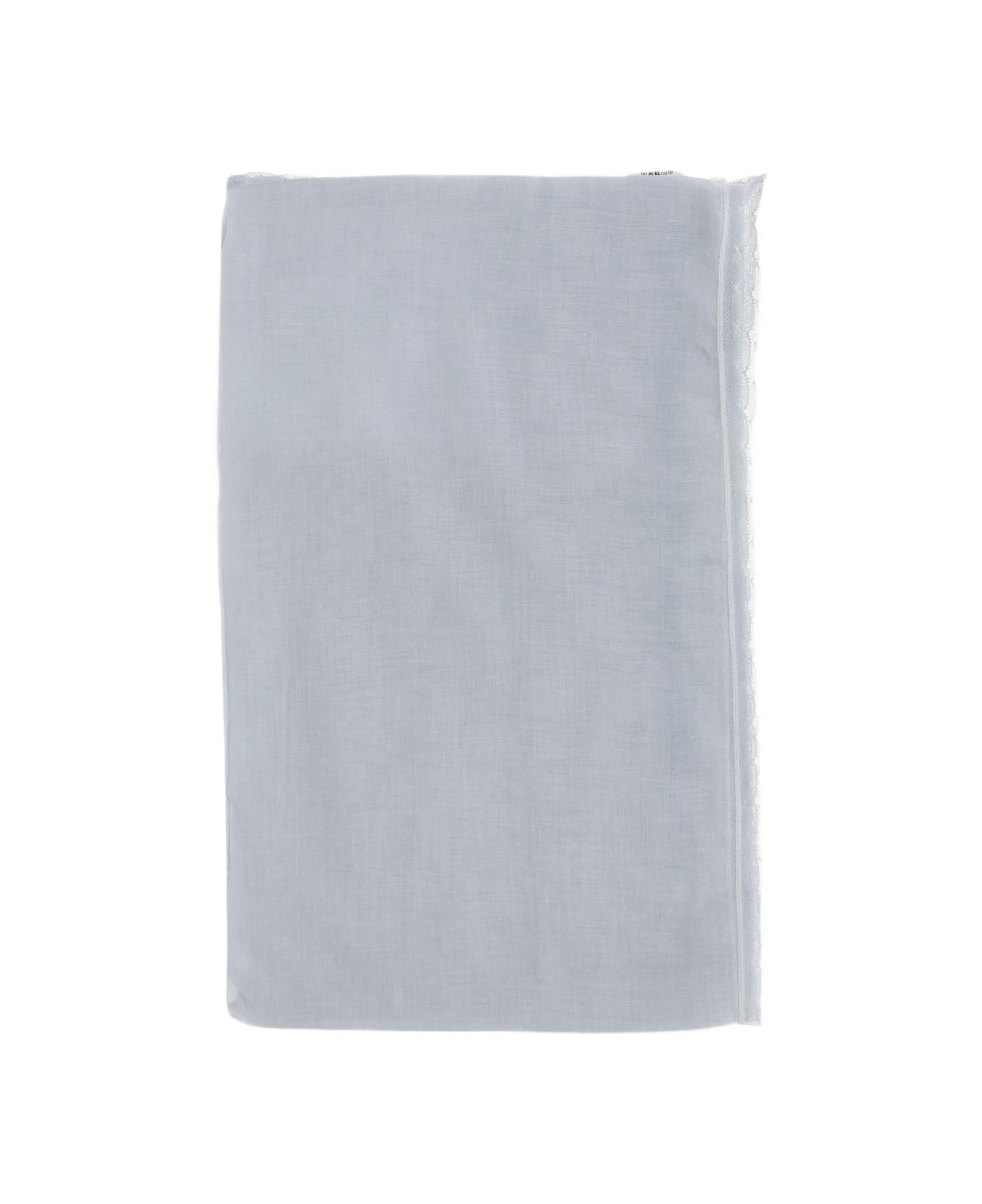 Faliero Sarti Silk And Cotton Blend Scarf - Clear Blue