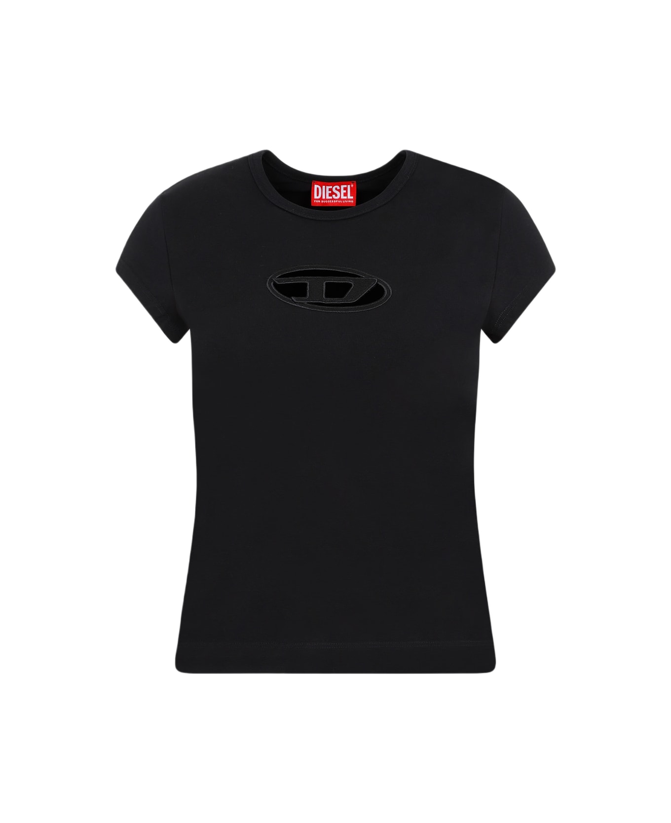Diesel T-angie Cotton Crew-neck T-shirt - Black