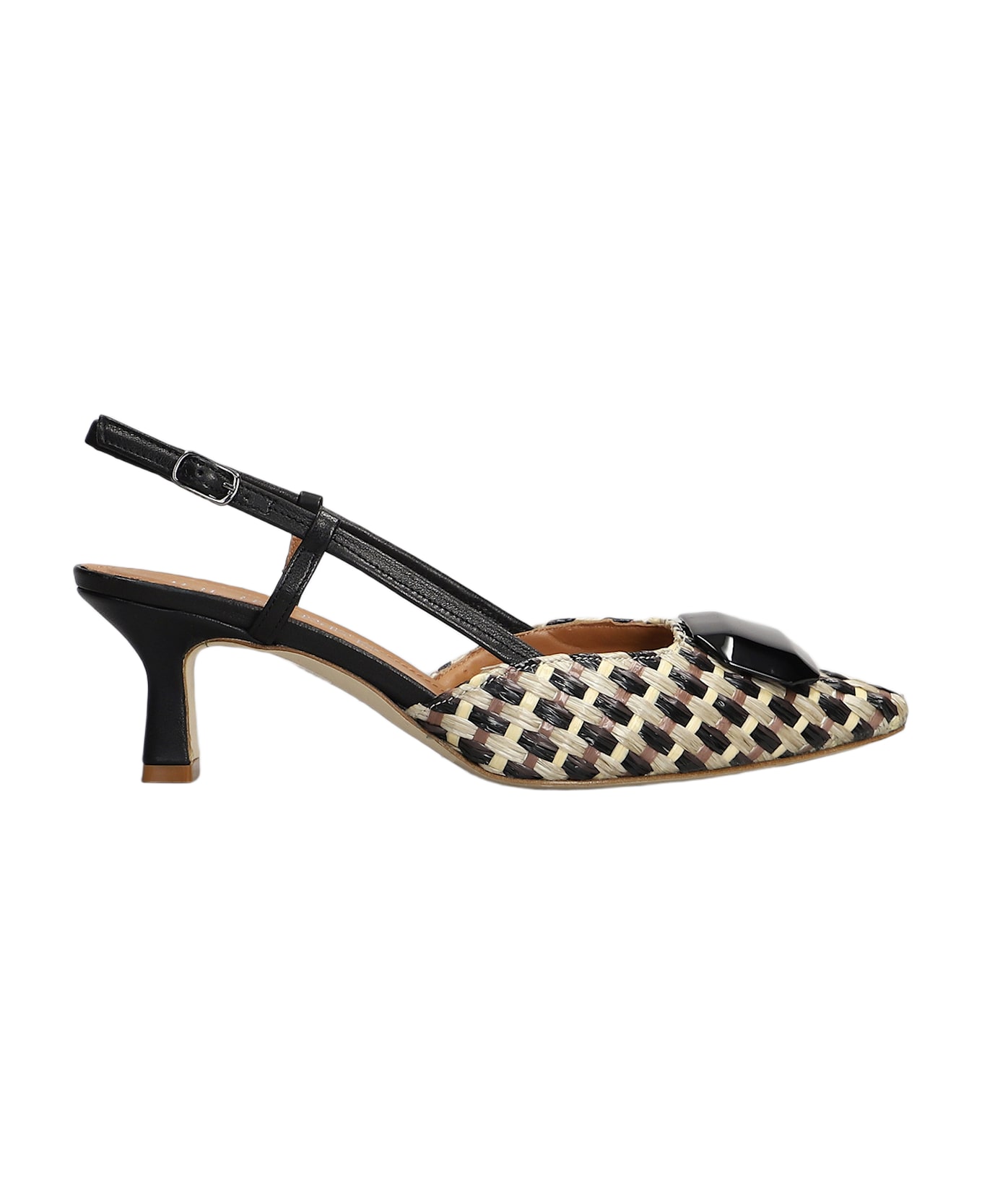 Julie Dee Pumps In Black Raffia - black
