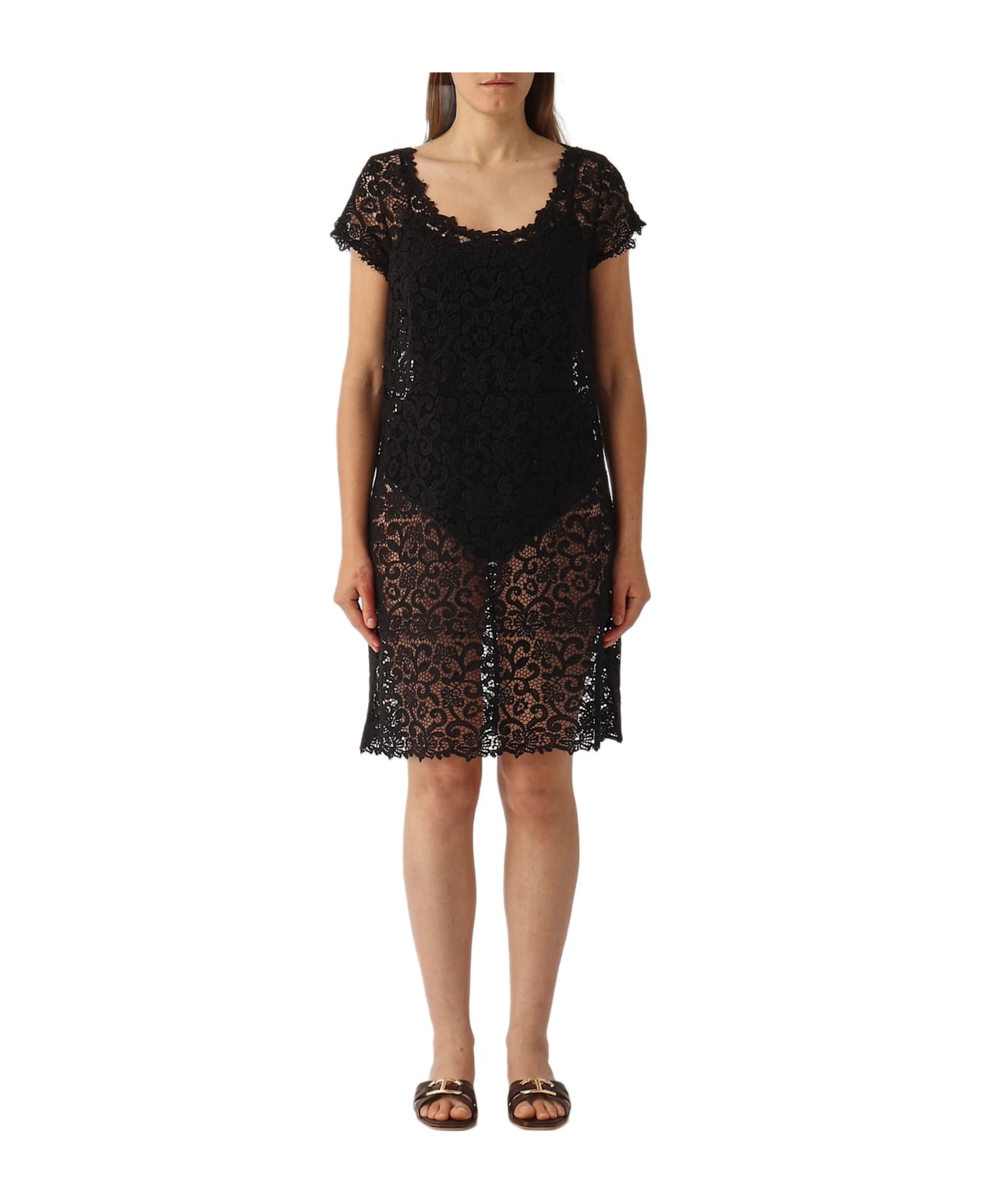 Ermanno Scervino Cotone Dress - NERO