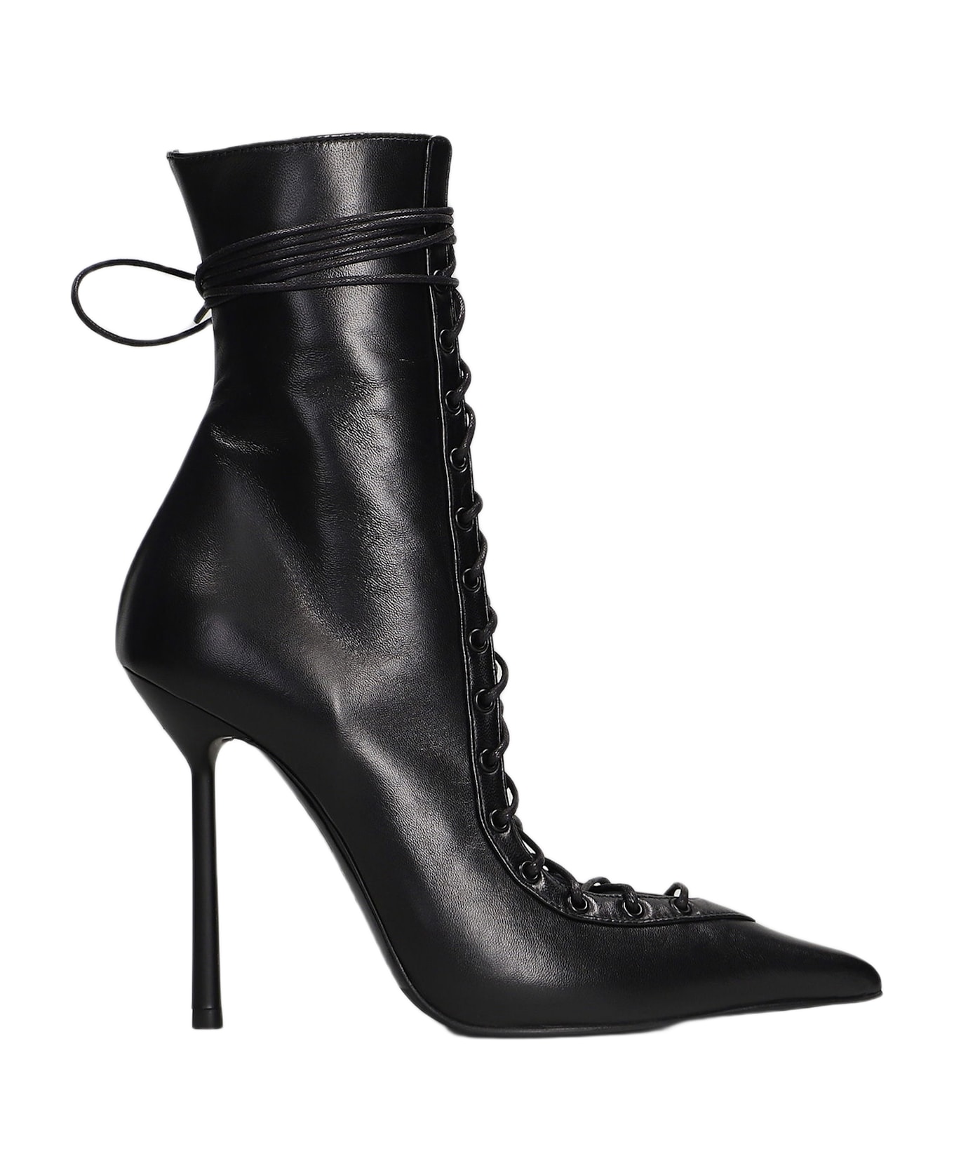 Le Silla Colette High Heels Ankle Boots In Black Leather - black