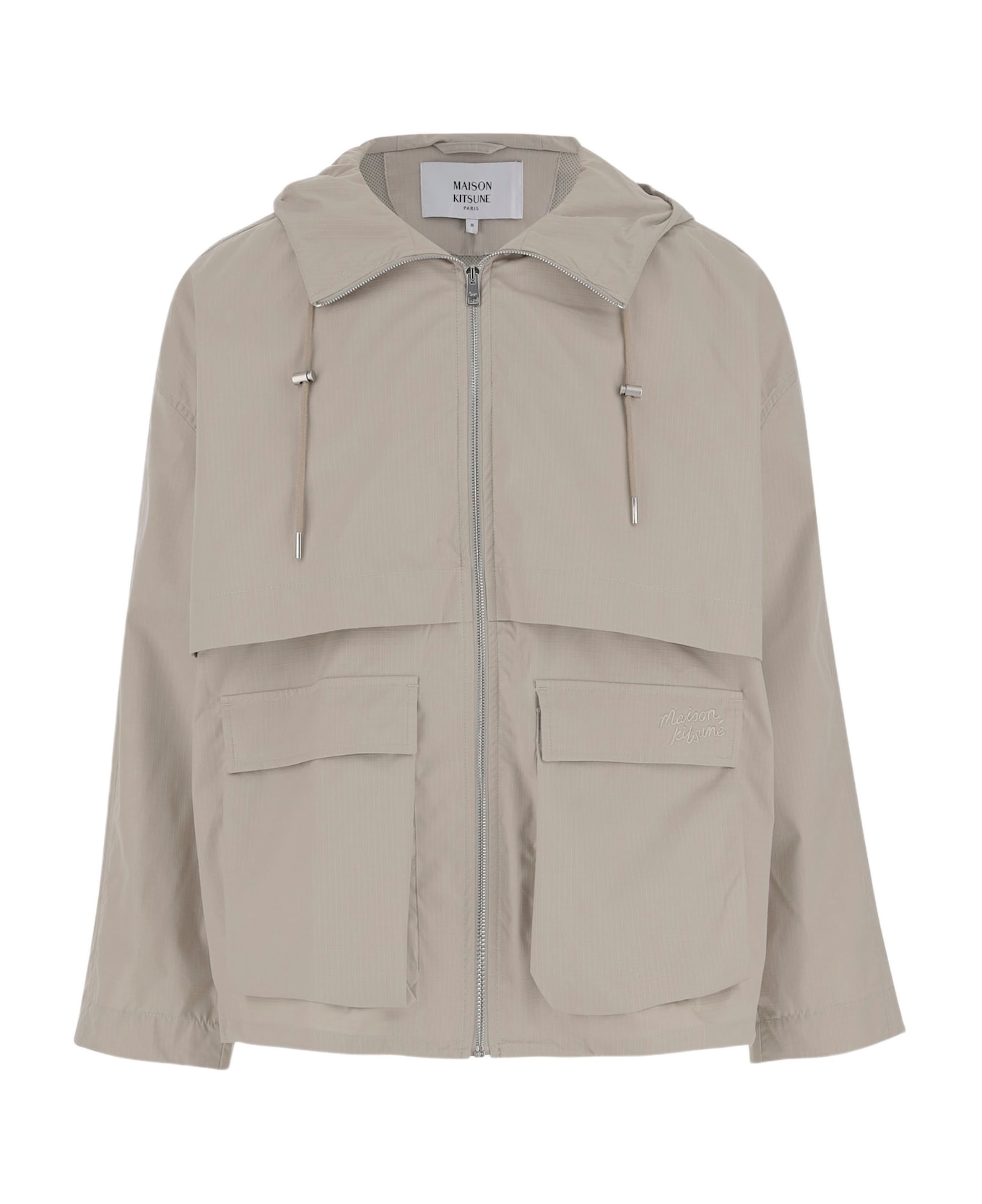 Maison Kitsuné Cotton Blend Windbreaker Jacket - Beige