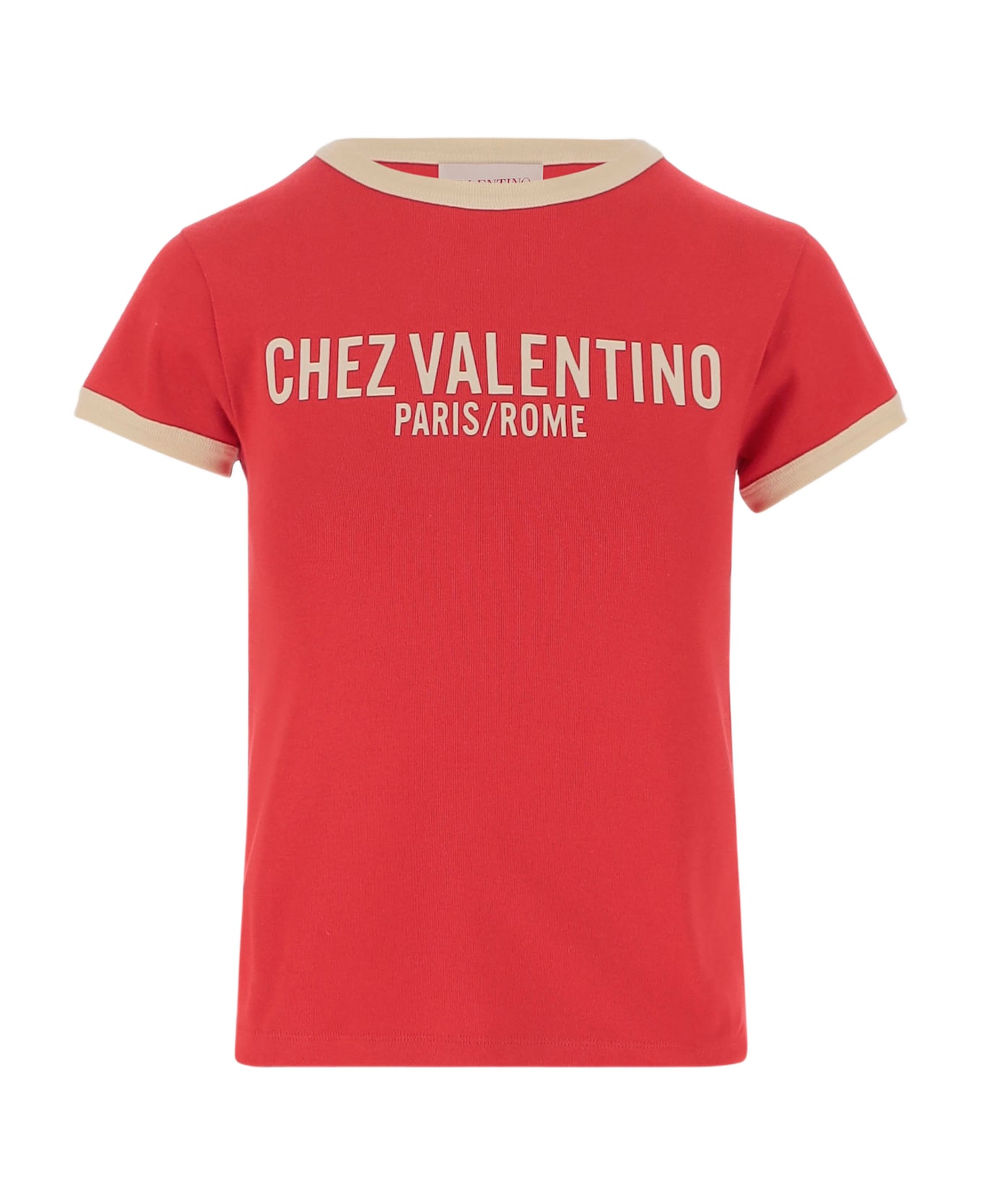 Valentino Red Cotton T-shirt - NEWREDBETULLA