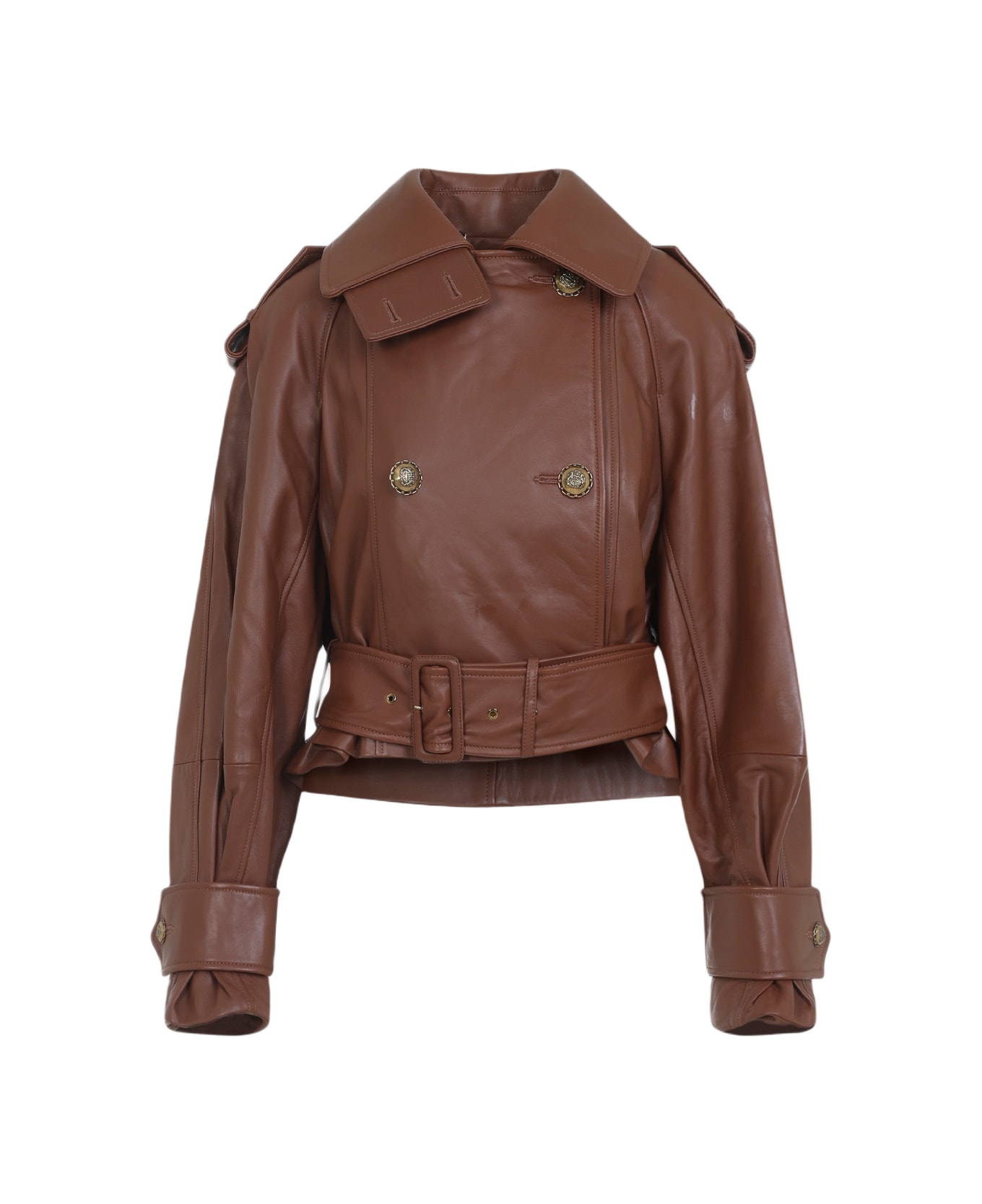 Zimmermann Hypnotic Leather Crop Trench - Tan