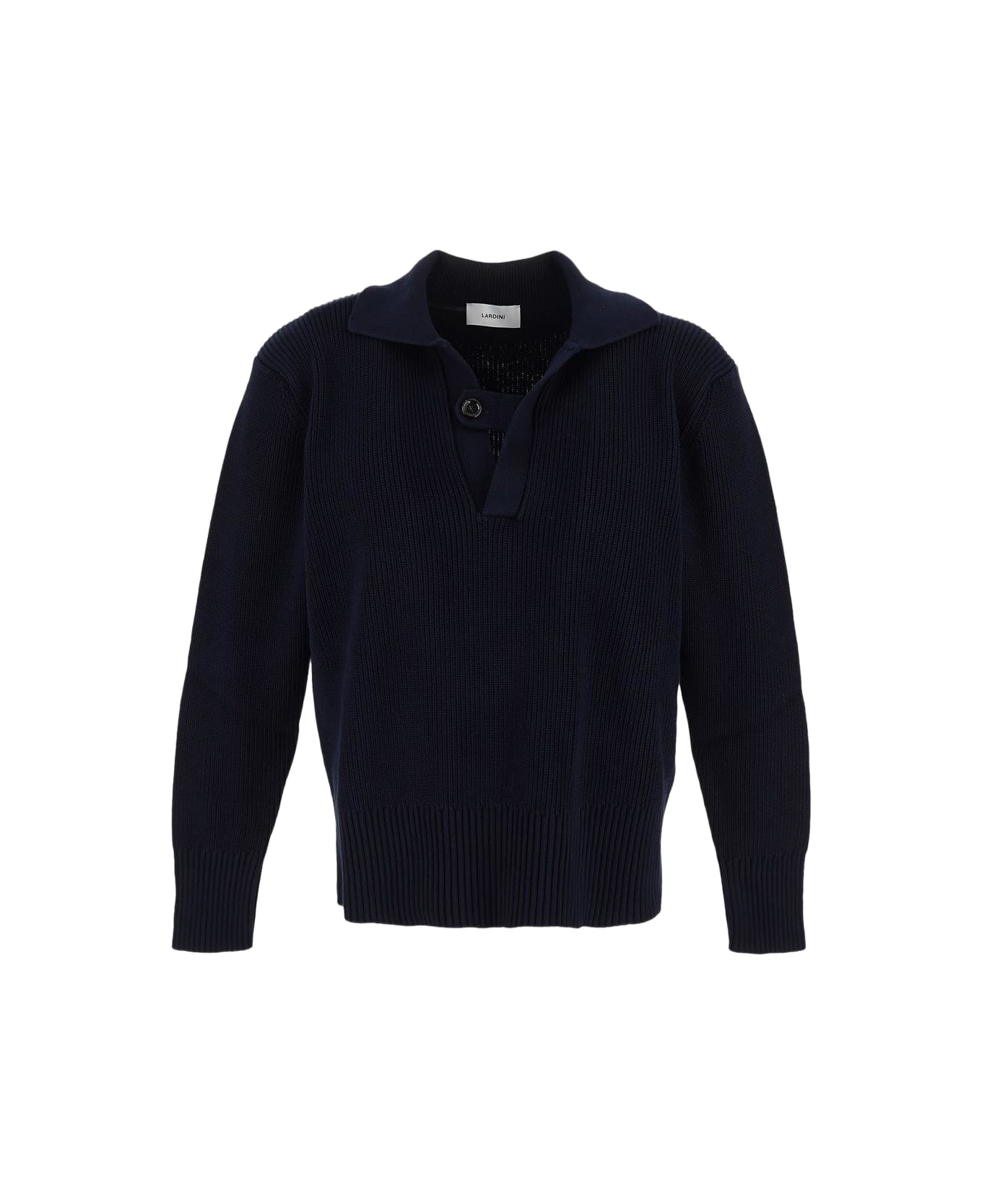 Lardini Ribbed Collar Sweater - Black