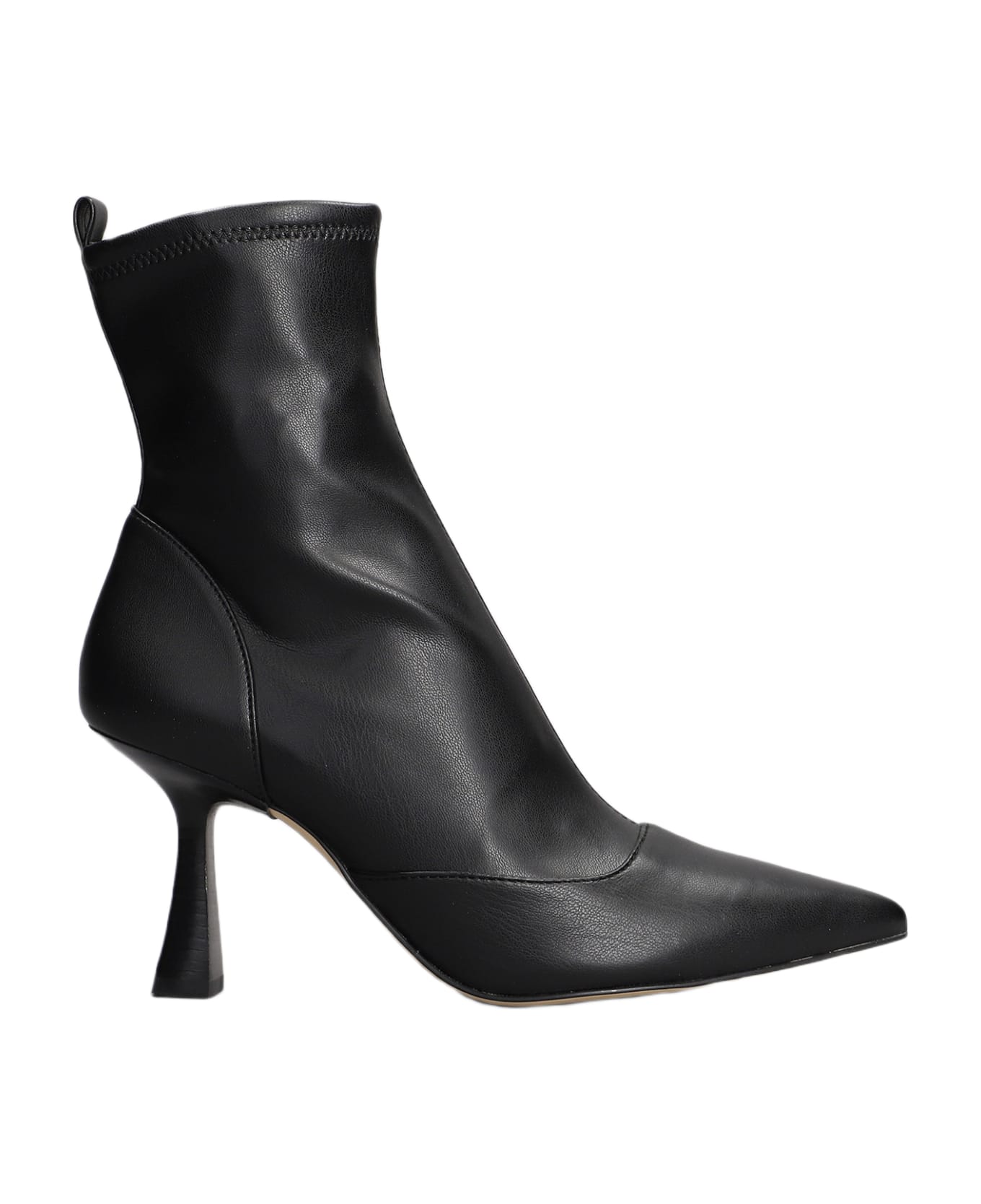 Michael Kors Clara High Heels Ankle Boots In Black Leather - black