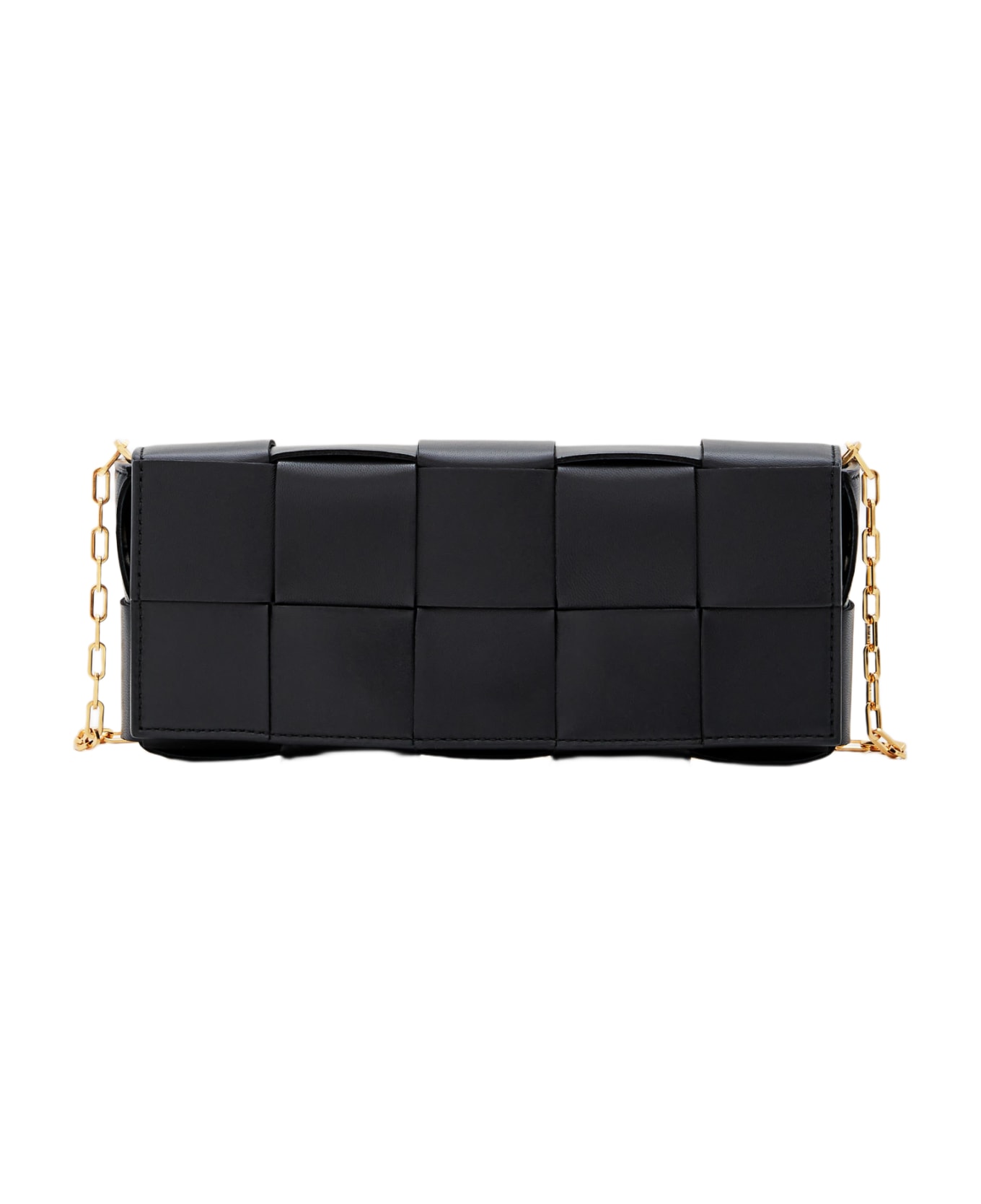 Bottega Veneta Baguette Pochette On Chain Leather Shoulder Bag - Black