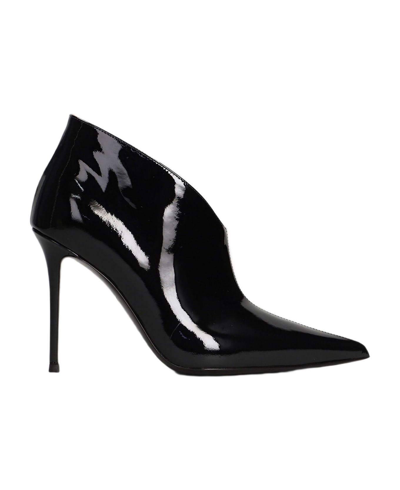 Giuseppe Zanotti Raquel 105 High Heels Ankle Boots In Black Patent Leather - black