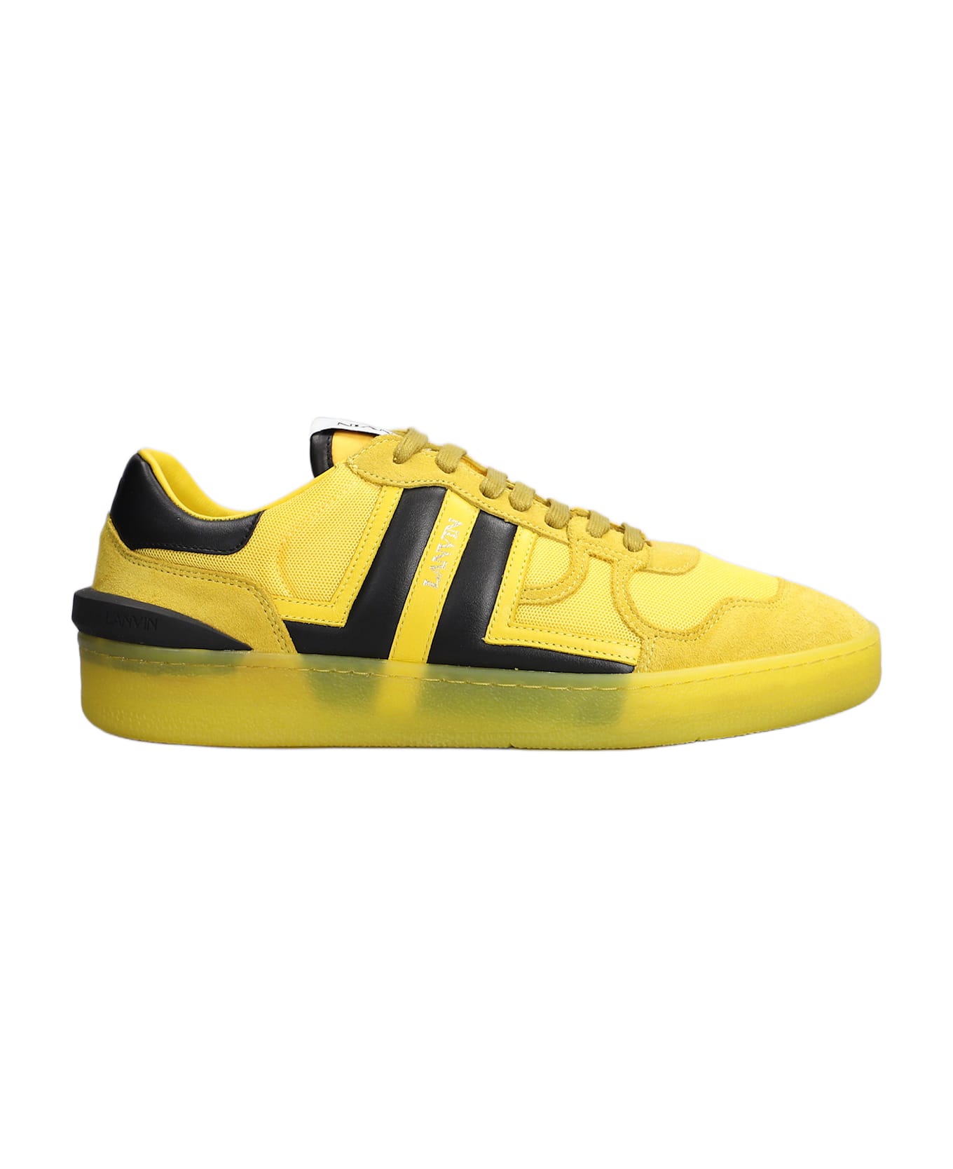 Lanvin Clay Sneakers In Yellow Suede And Fabric - yellow
