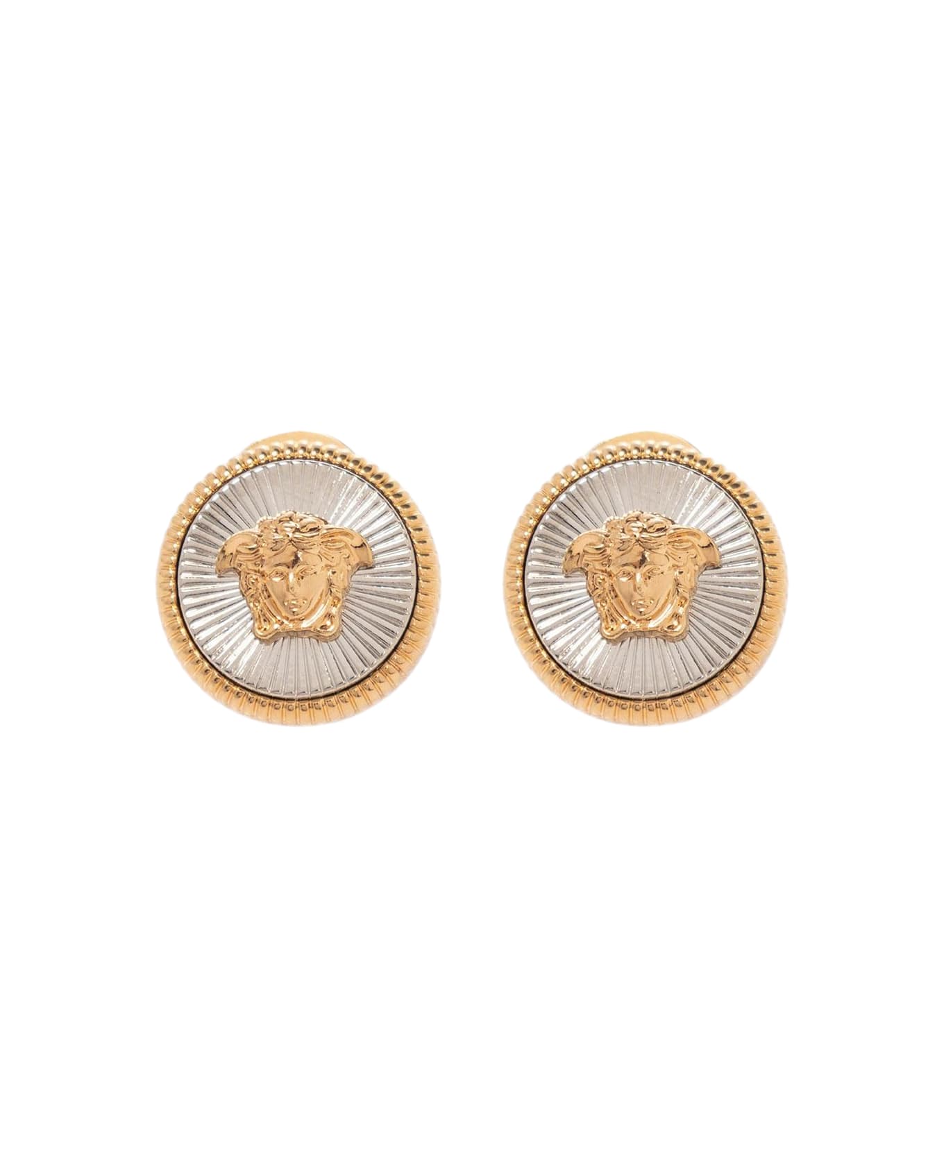 Versace Earrings With Medusa Face - GOLD/SILVER
