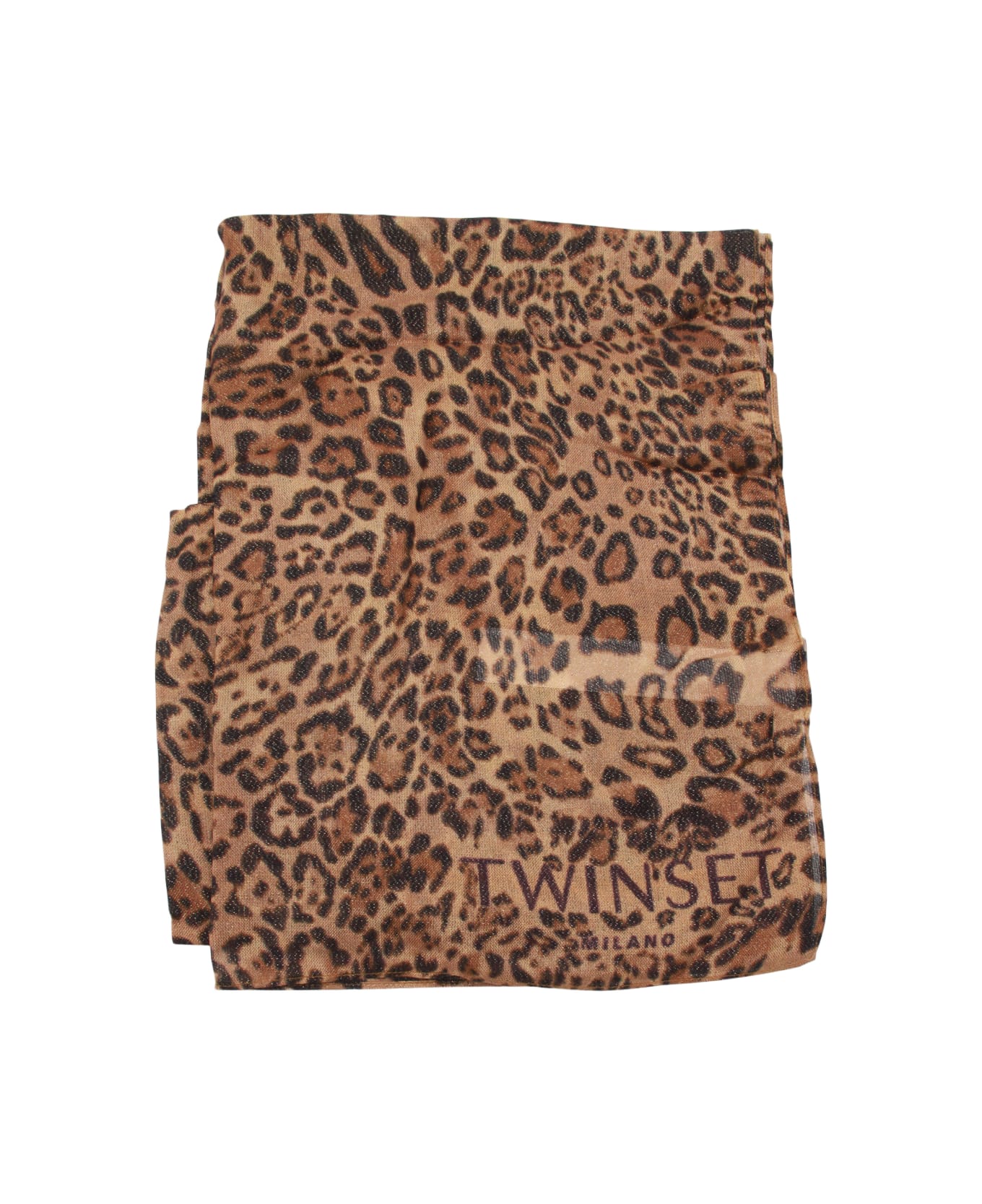 TwinSet Animal Print Scarves - ST.ANIMALIER COFFEE/LAND
