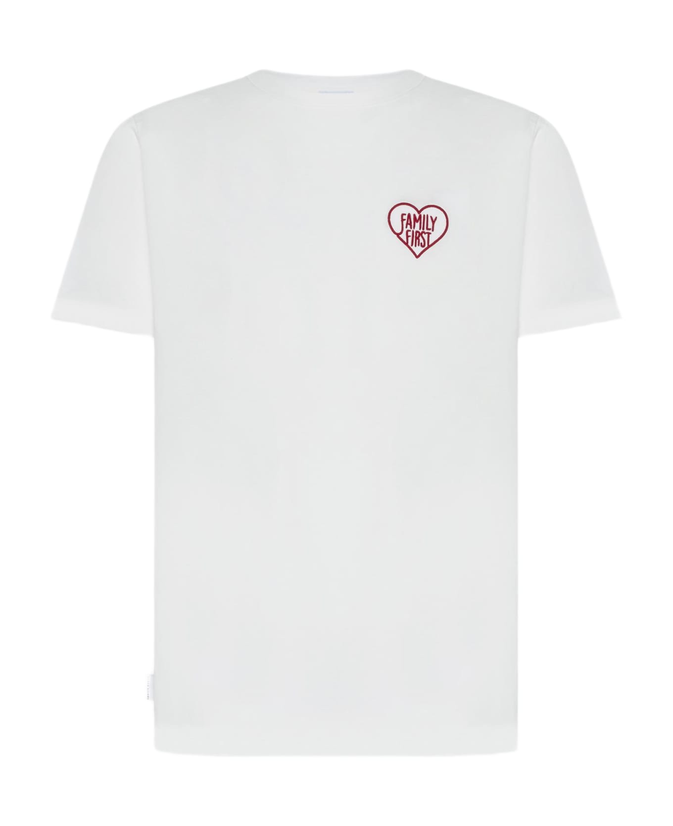Family First Milano Heart Logo Cotton T-shirt - WHITE