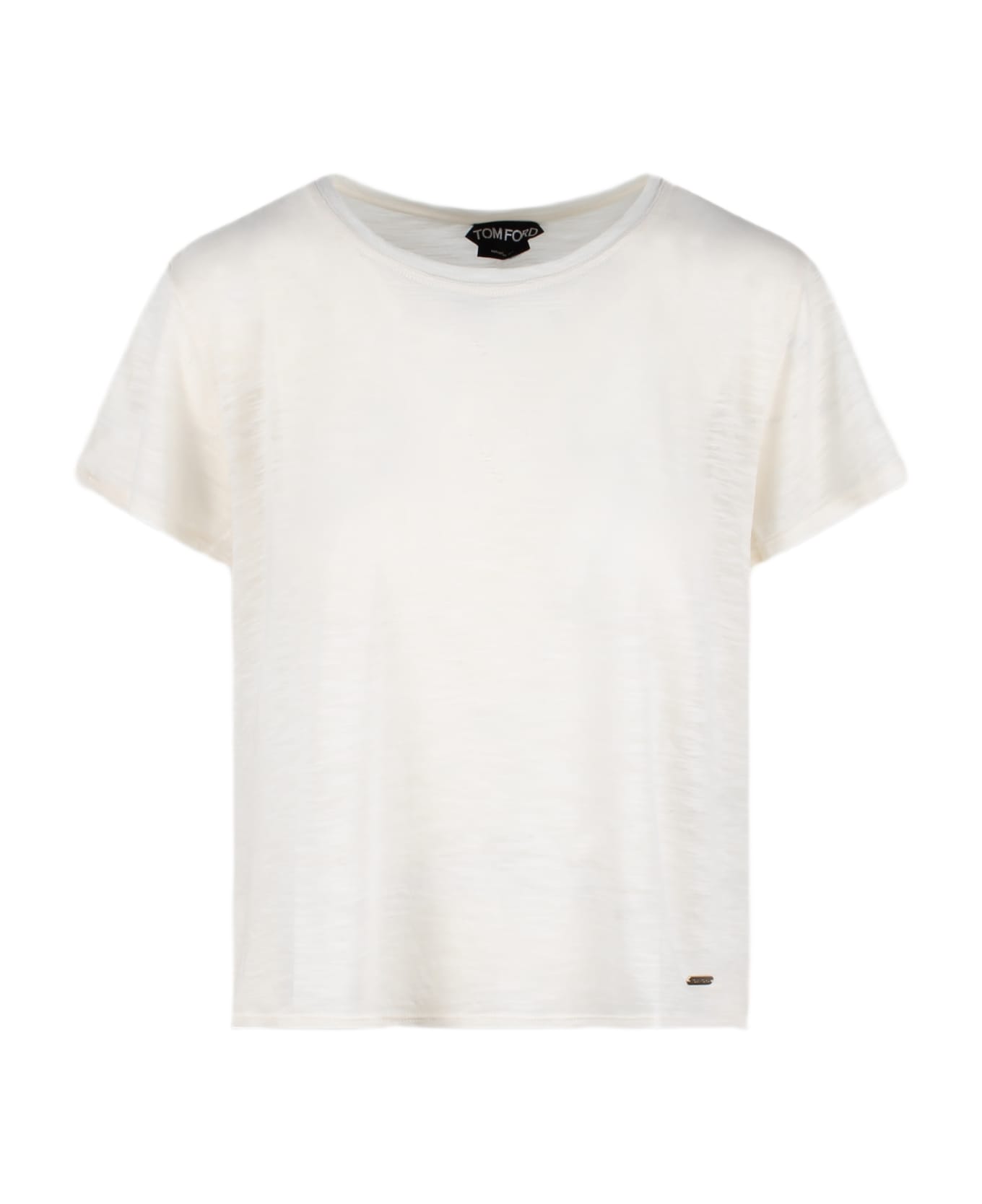 Tom Ford Slub Cotton Jersey Crewneck T-shirt - White
