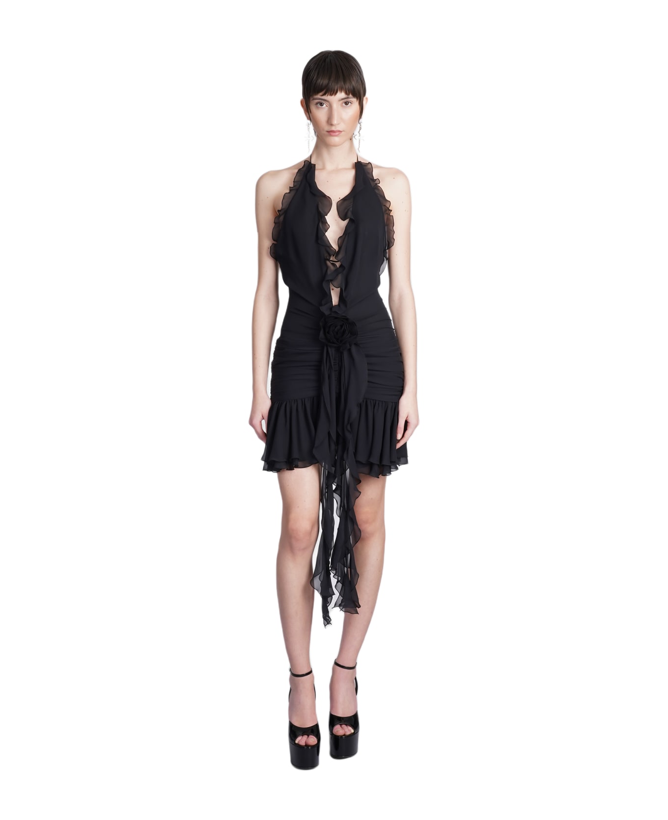 Blumarine Dress In Black Silk - black