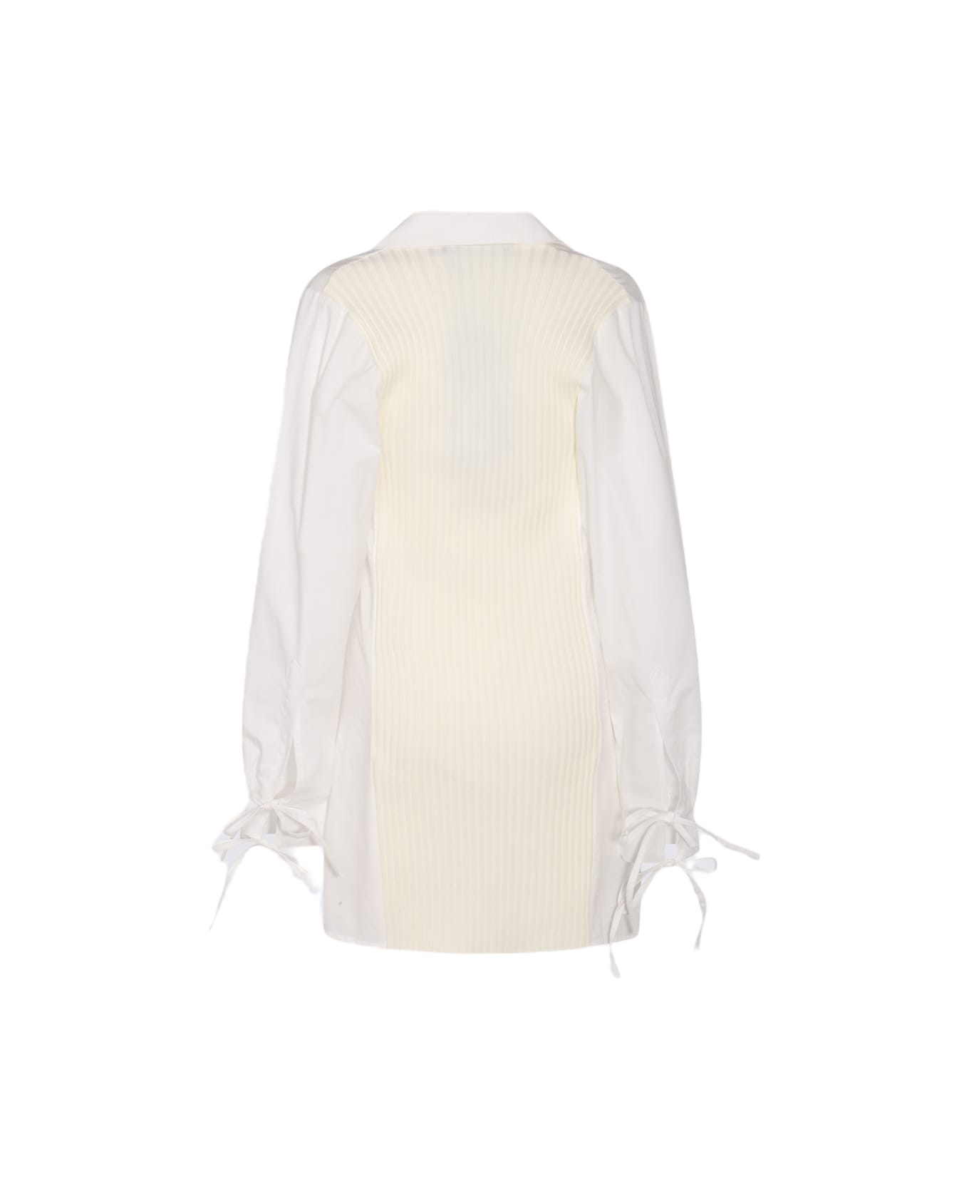 ANDREĀDAMO Ivory Cotton Blend Dress - White ワンピース＆ドレス
