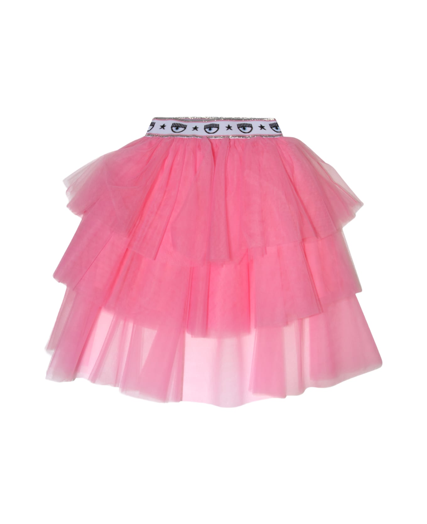 Chiara Ferragni Sachet Pink Tulle Eye Star Skirt - SACHET PINK