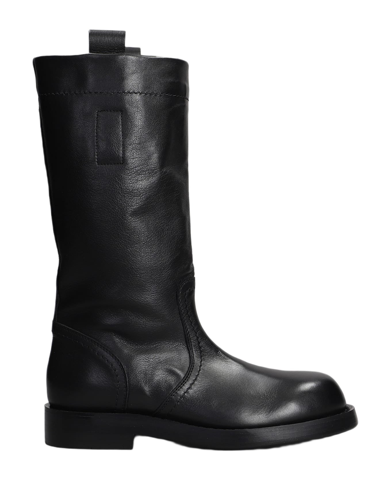 Ann Demeulemeester Bente Low Heels Boots In Black Leather - black