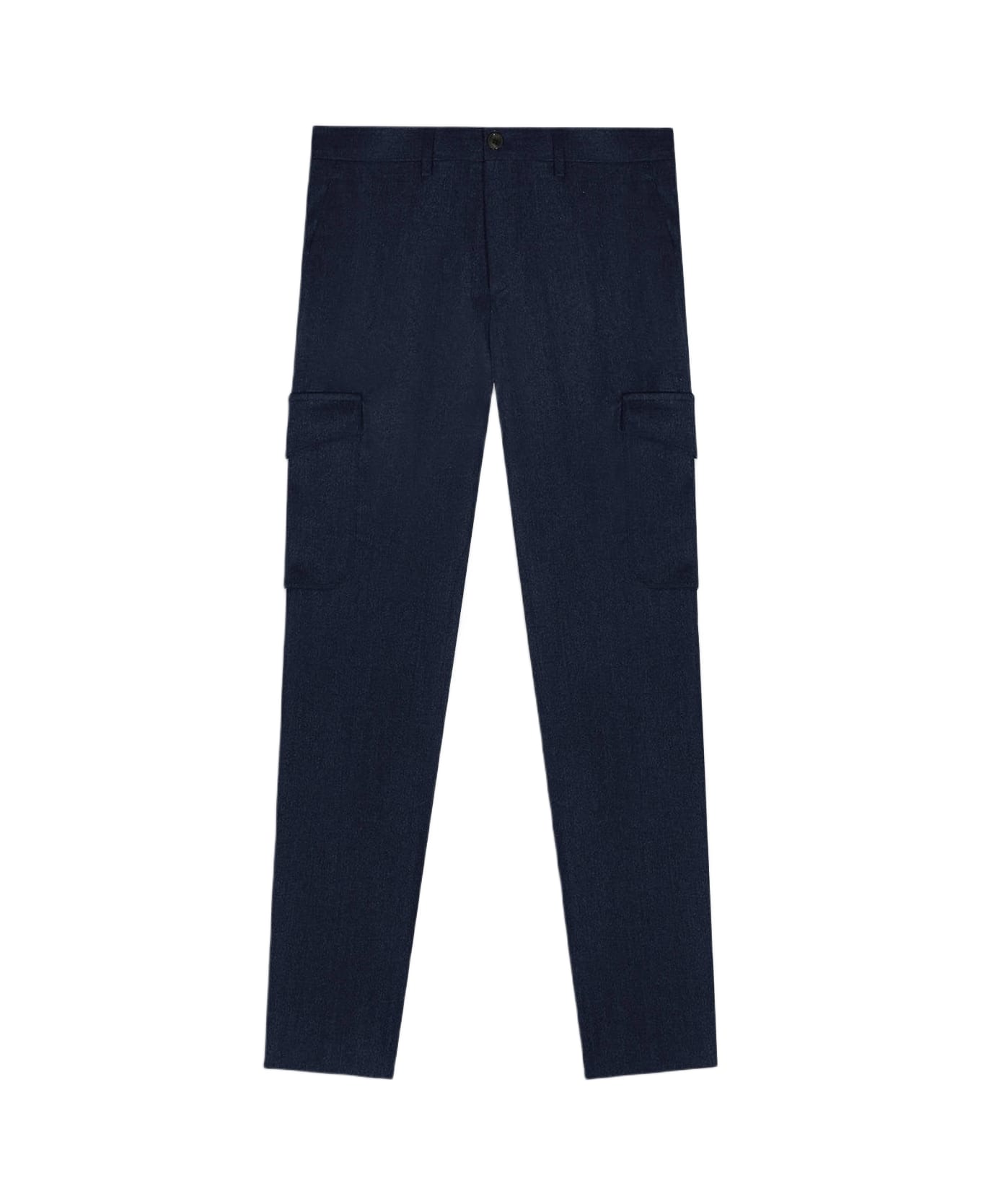 Larusmiani Wool Cargo Trousers Verbier Pants - Blue