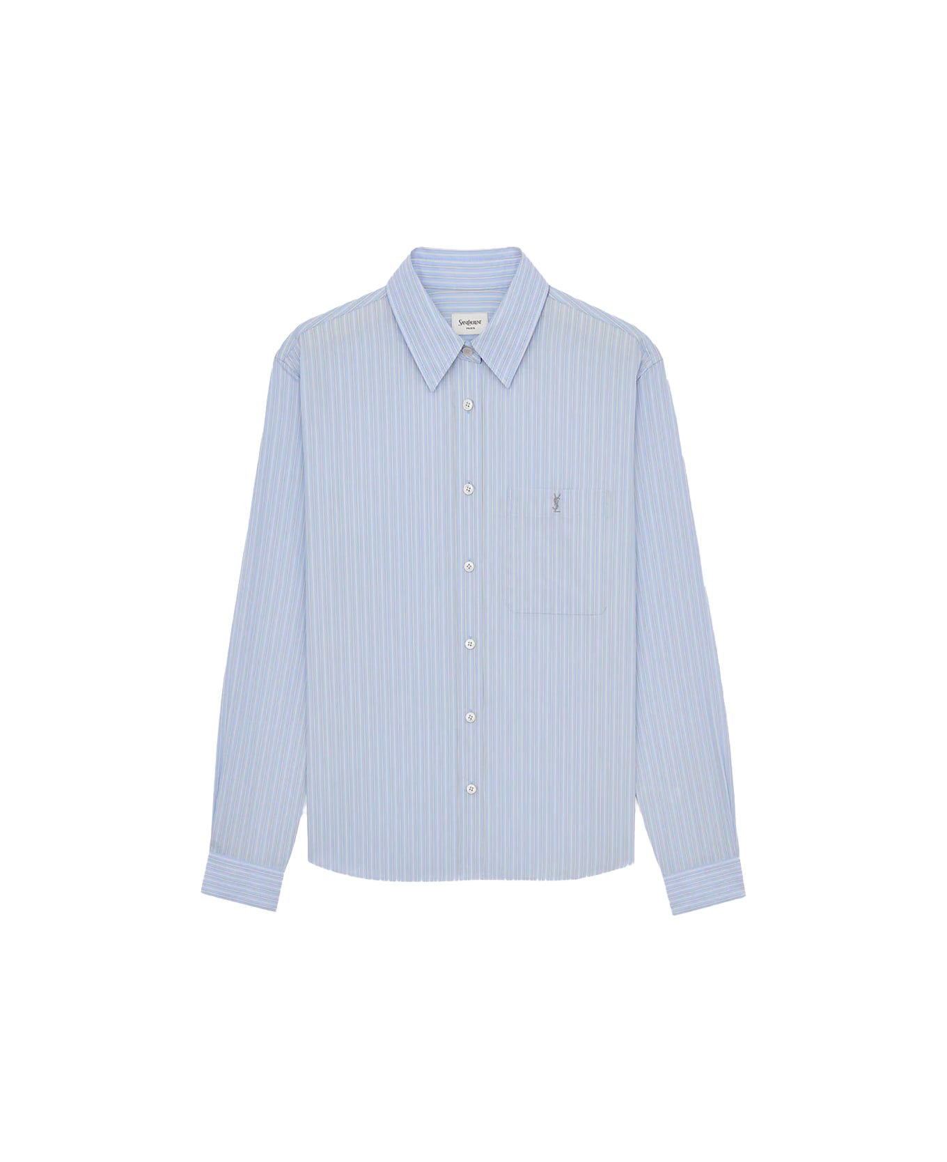 Saint Laurent Light Blue Cotton Shirt - Bleu / gris