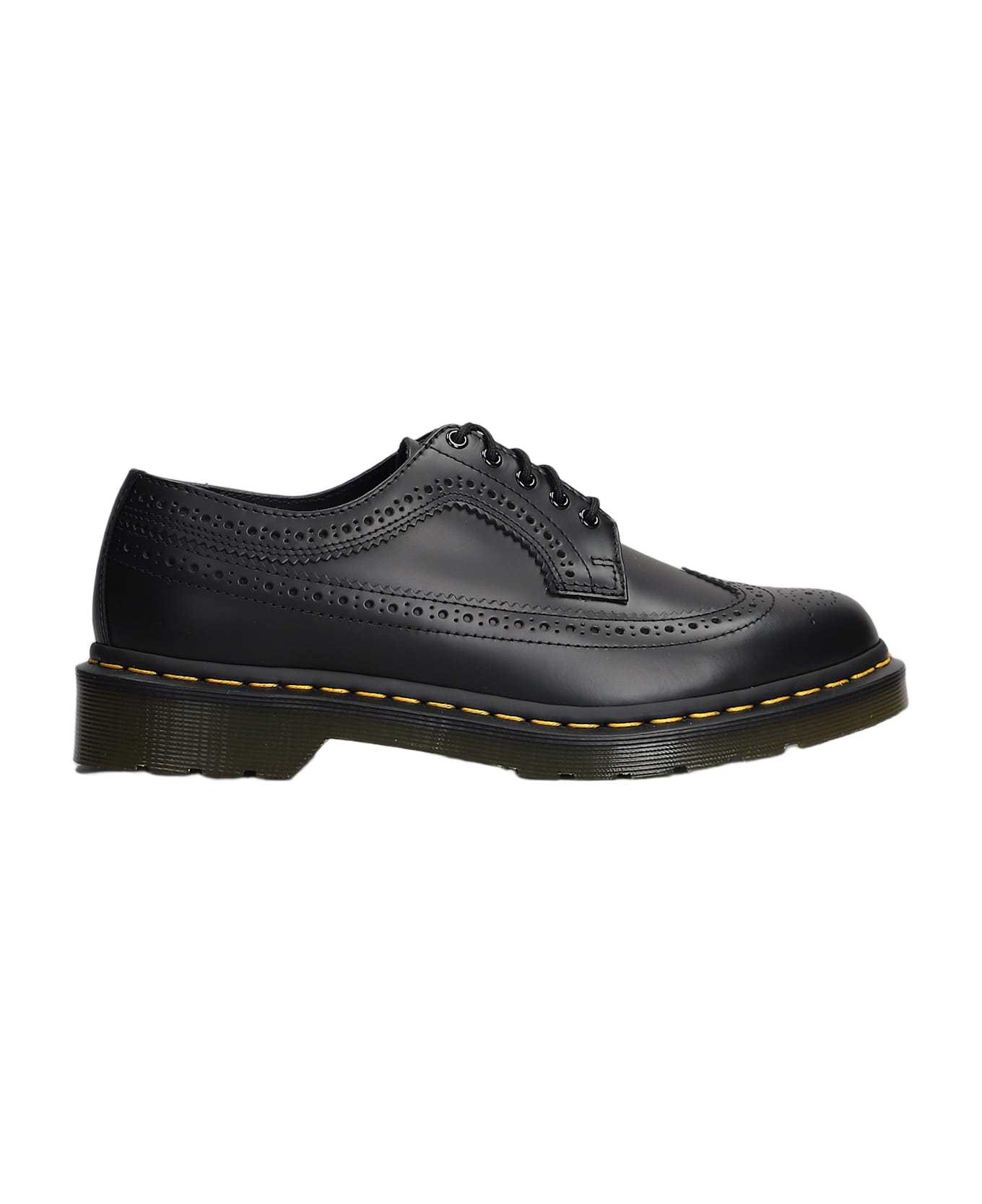 Dr. Martens 3989 Ys Lace Up Shoes In Black Leather - Black