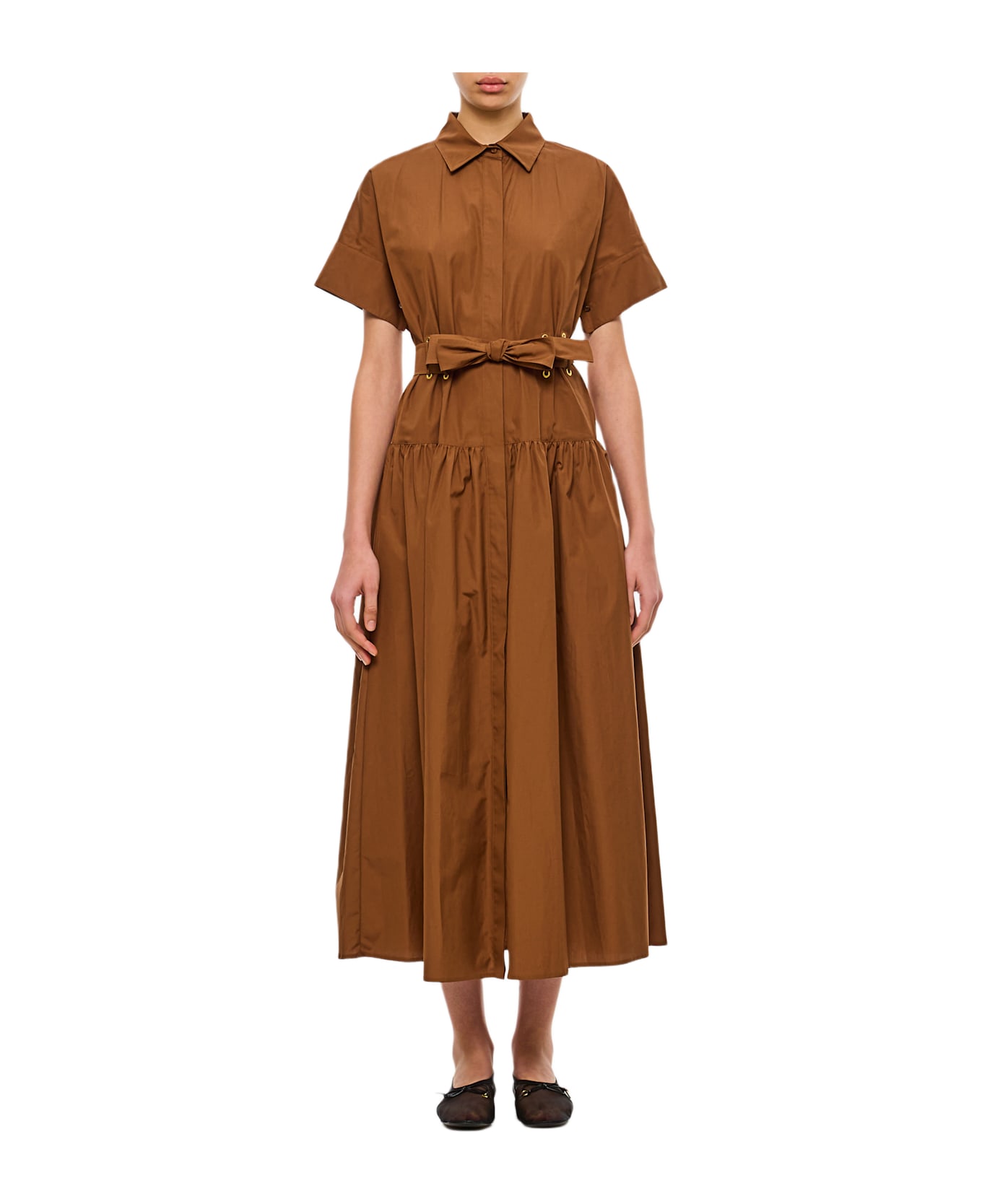 Max Mara Agoraio Popeline Dress - Brown