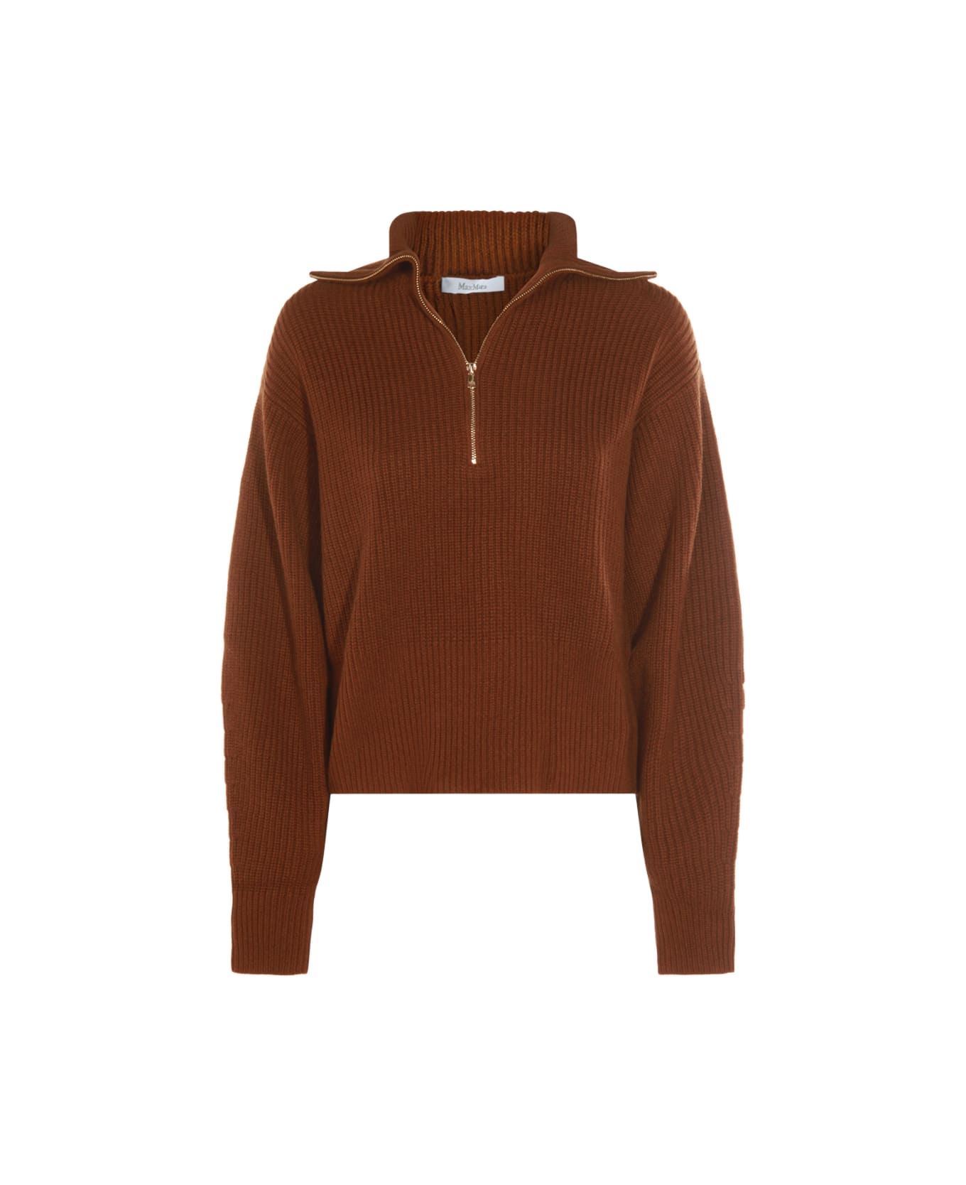 Max Mara Brown Wool Nadar Knitwear - Leather Brown