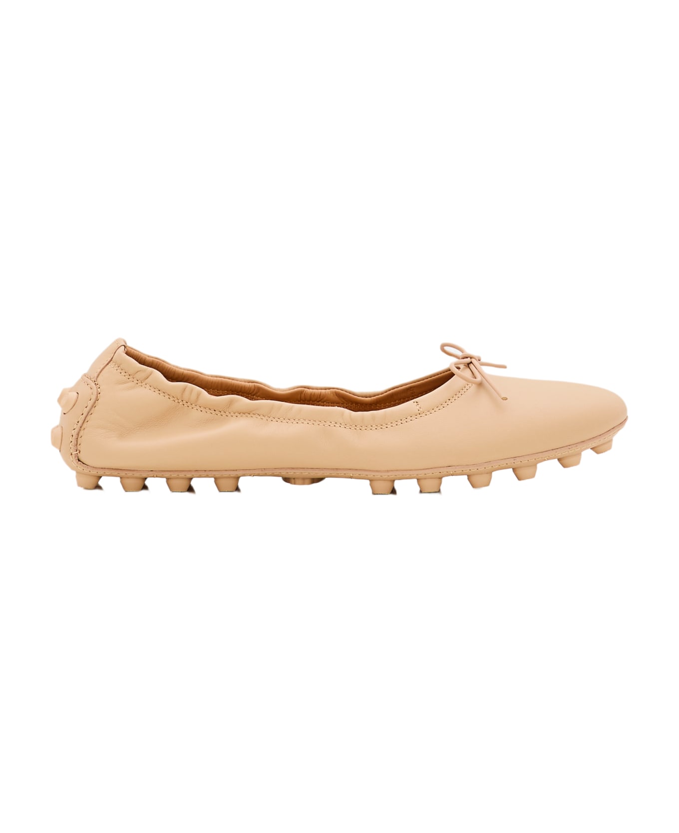 Tod's Gommino Leather Ballet Flats - Beige
