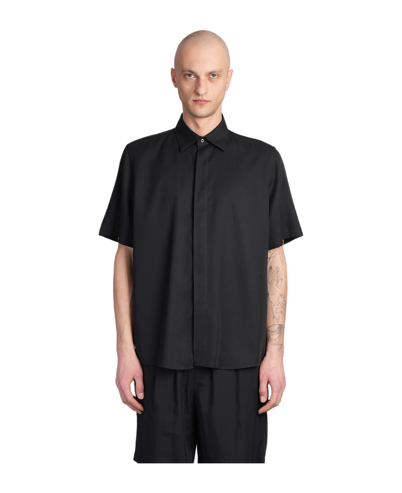 Low Brand Shirt S120 Shirt In Black Wool And Polyester - black