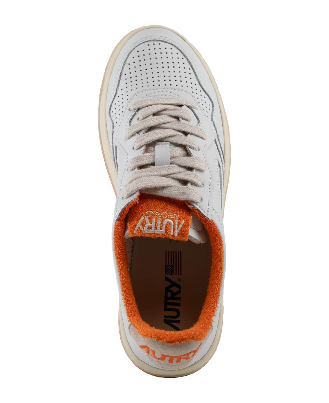 Autry Medalist Low Sneakers In Leather - Virgin/sponge wht/ambg