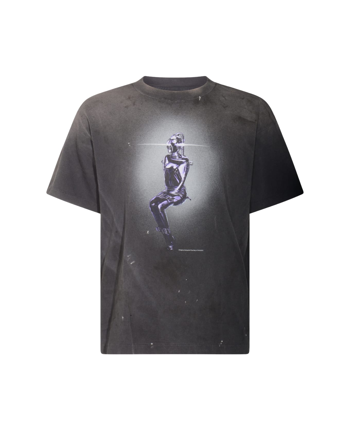 SAINT Mxxxxxx Dark Grey Cotton T-shirt - Black