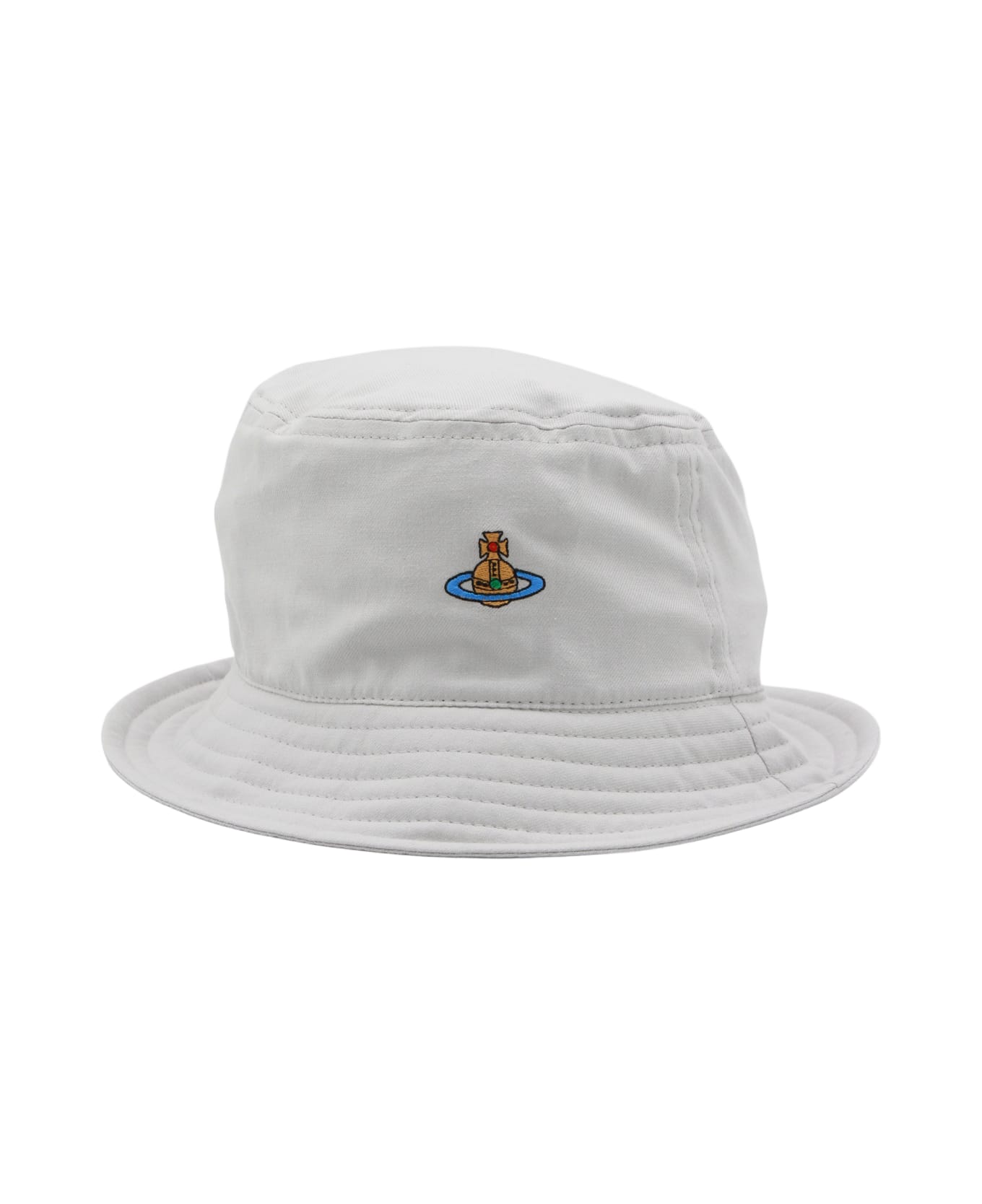 Vivienne Westwood White Cotton Padded Hat - PEARL