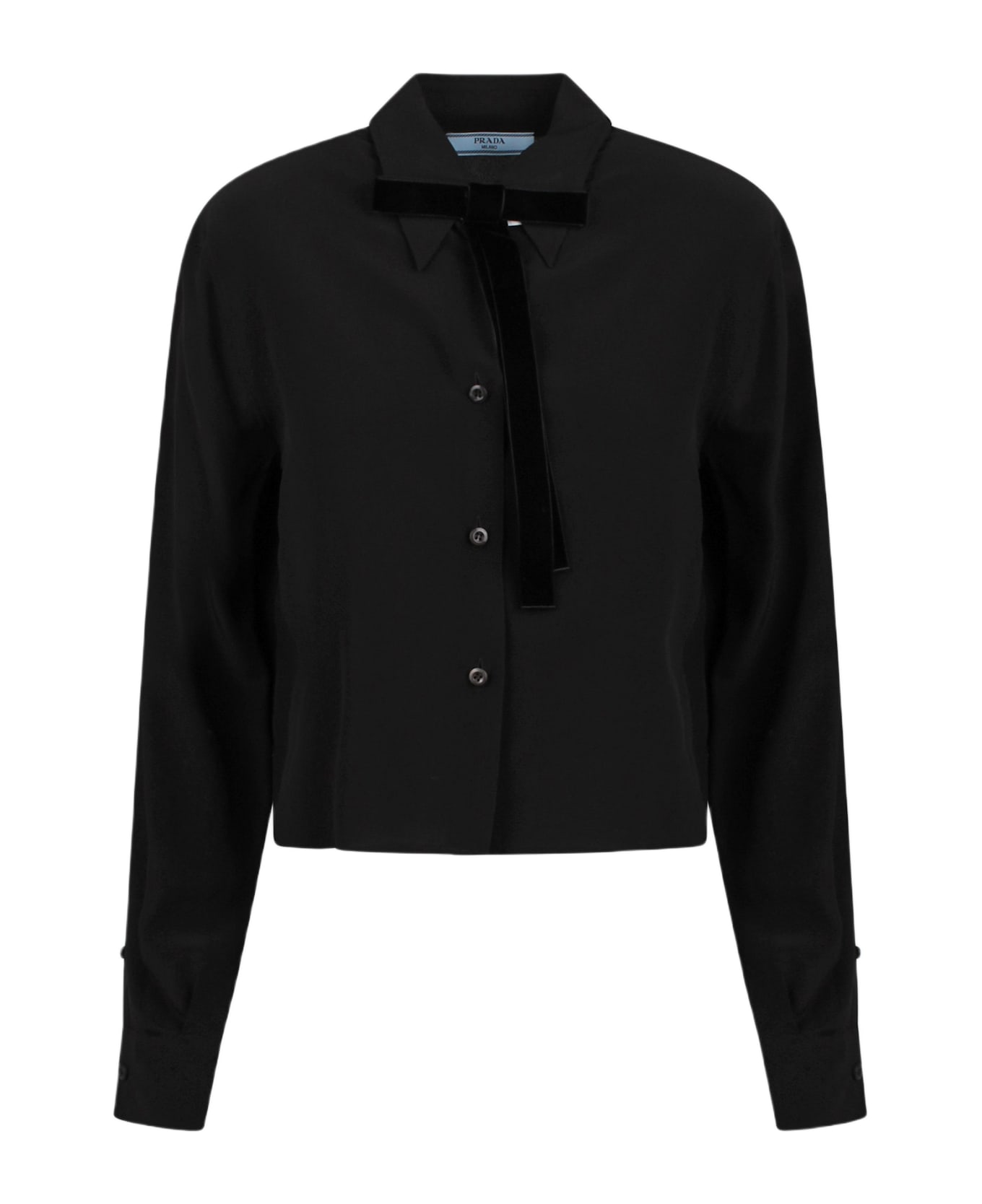 Prada Crepe De Chine Shirt With Bow