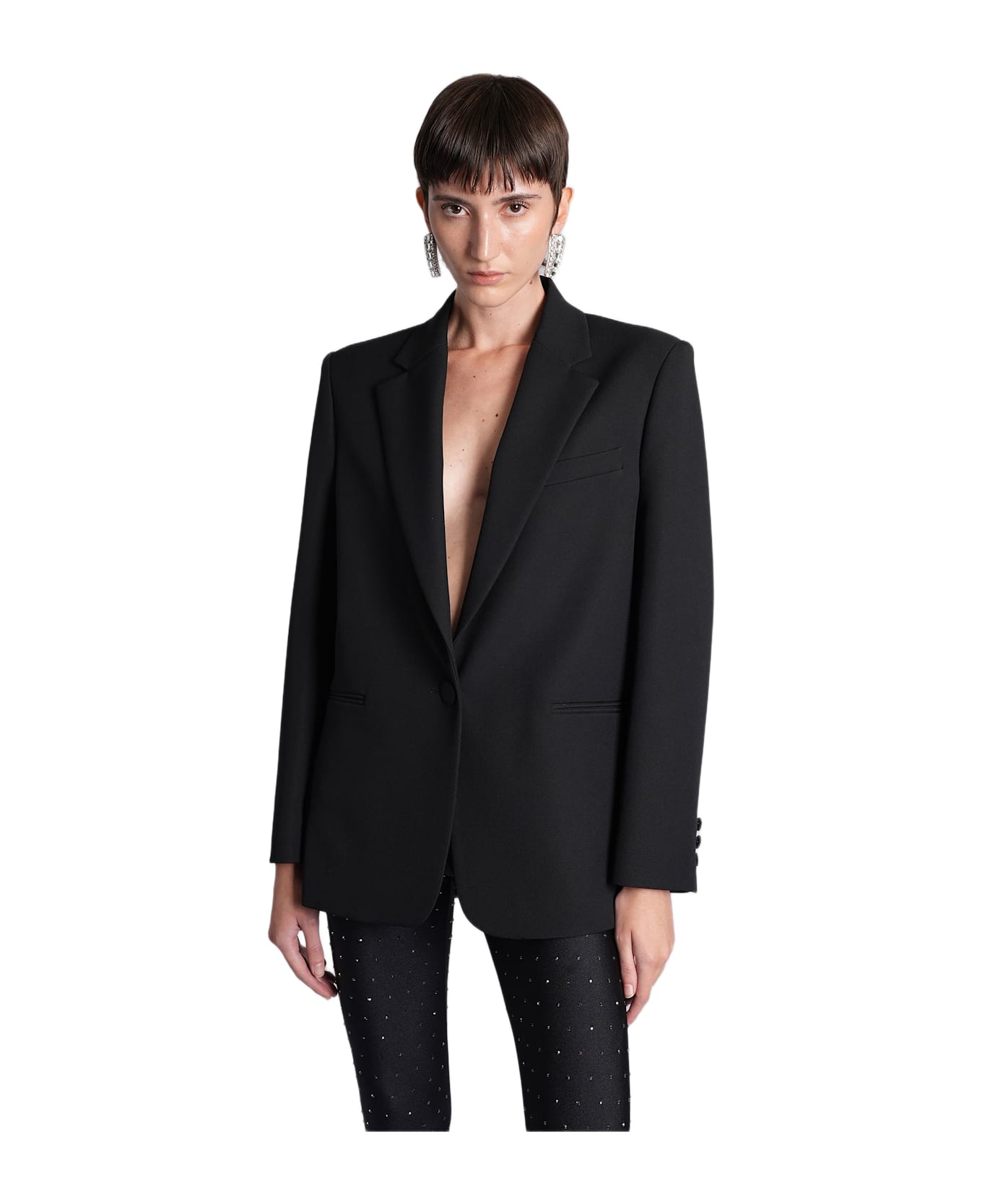 The Andamane Guia Blazer In Black Polyester - black