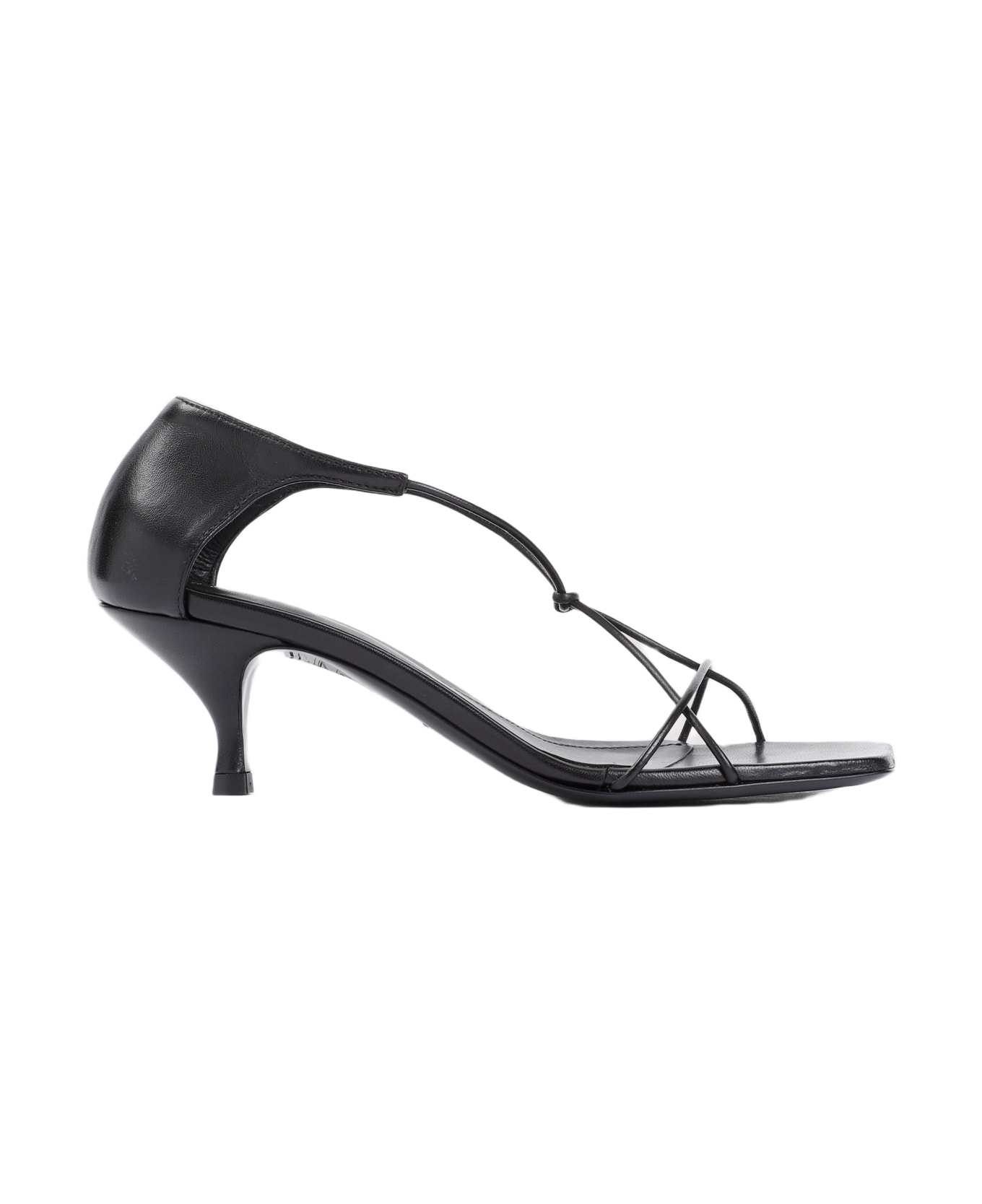 Totême Leather Knot Sandal - Black