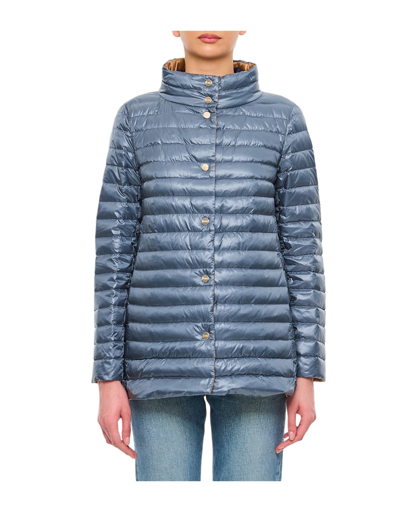 Herno Reversible Nylon Downjacket - Clear Blue