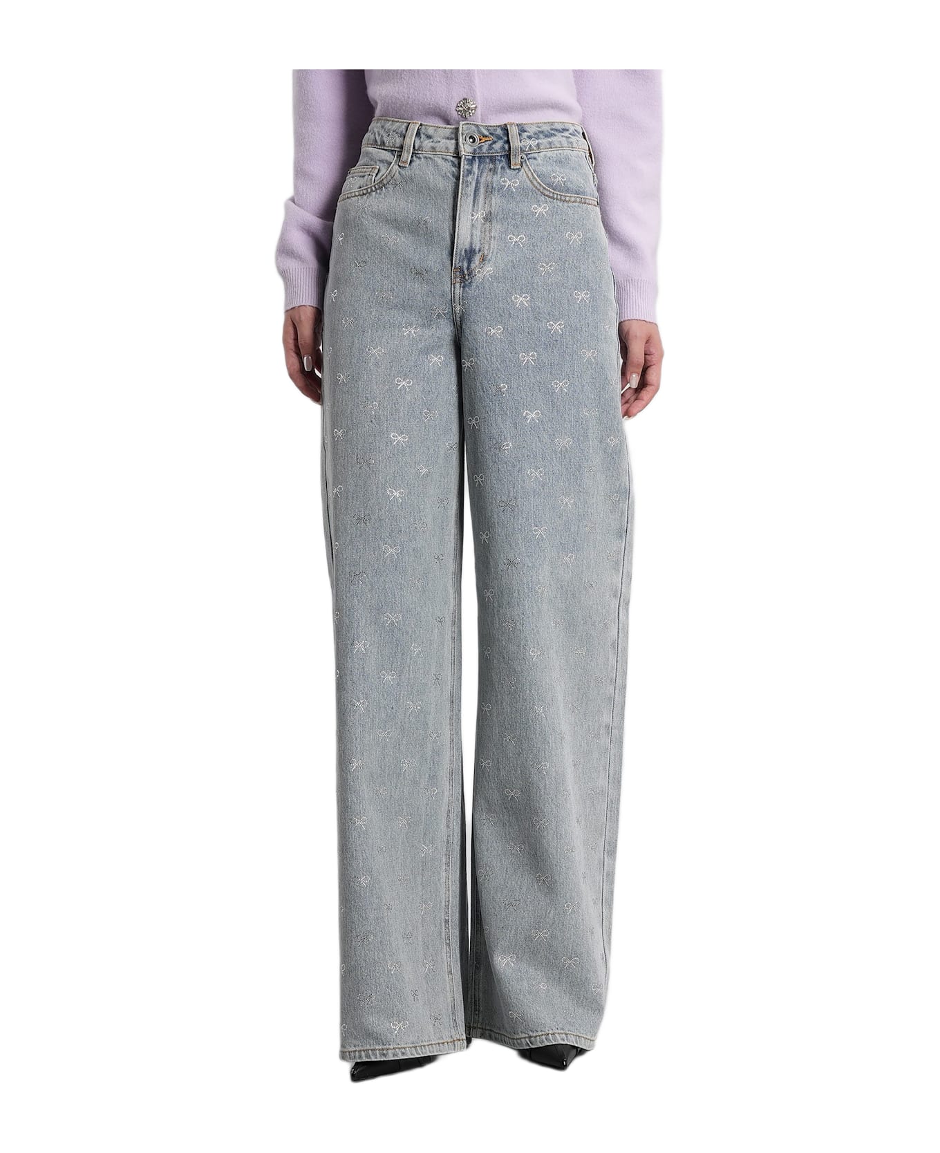 self-portrait Jeans In Blue Cotton - blue