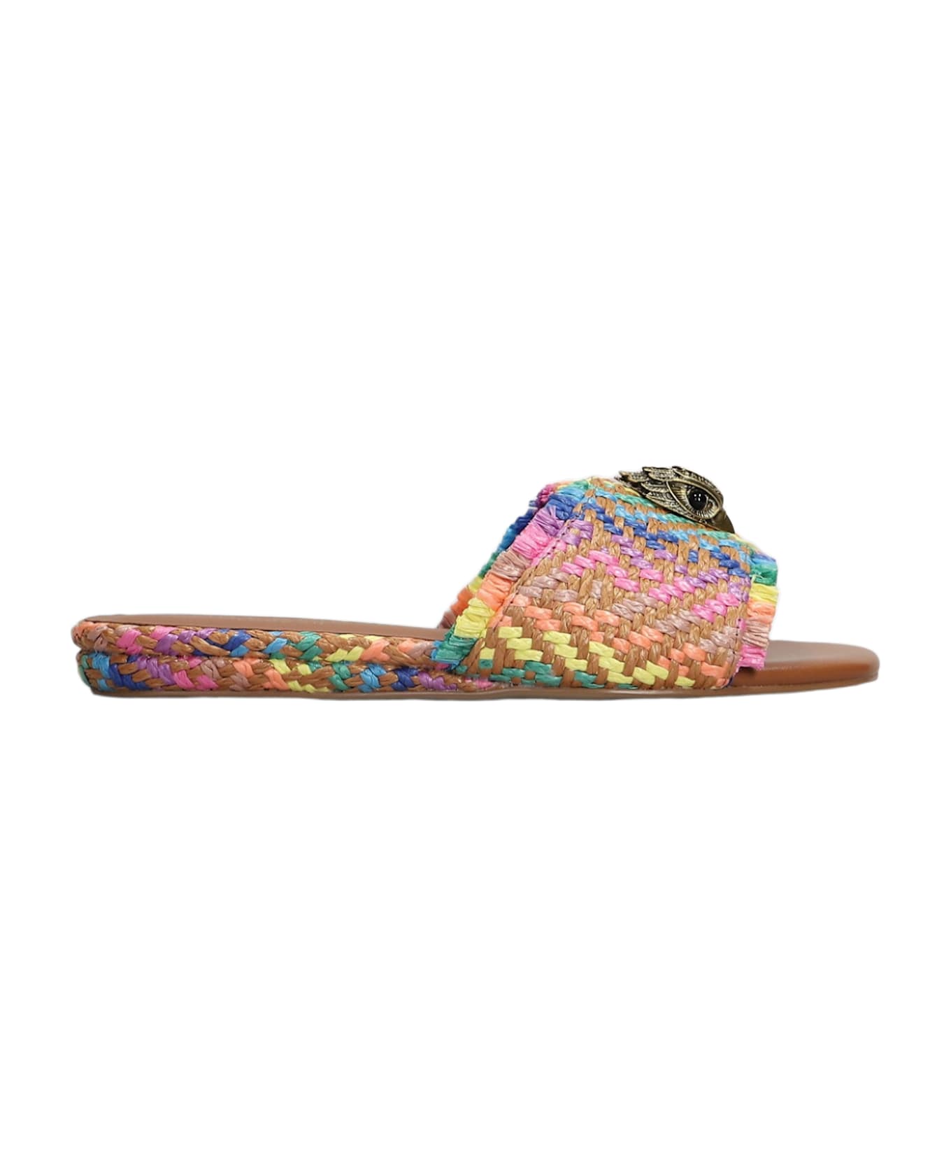 Kurt Geiger Kensington Flats In Multicolor Raffia - multicolor