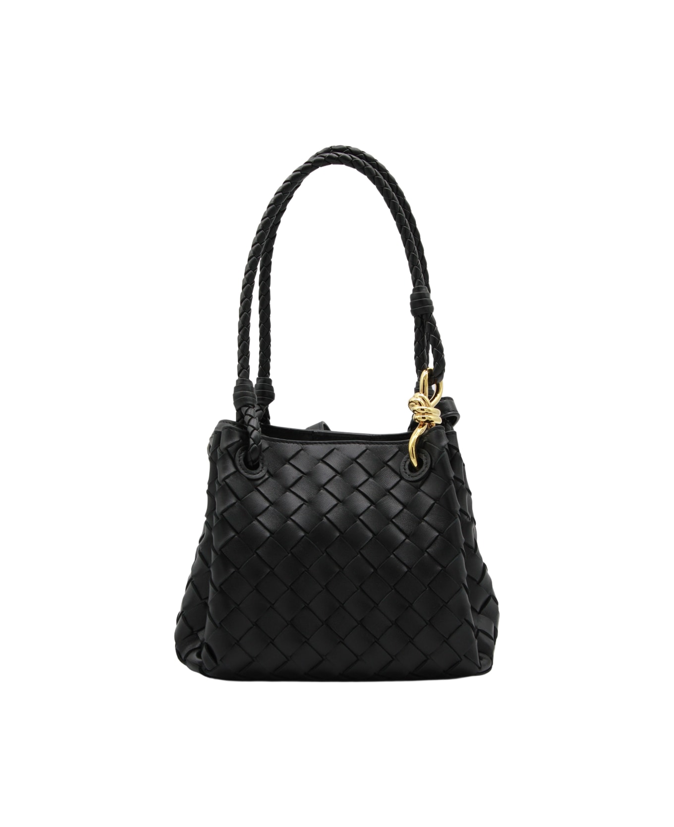 Bottega Veneta Black Leather Bag - BLACK/M BRASS