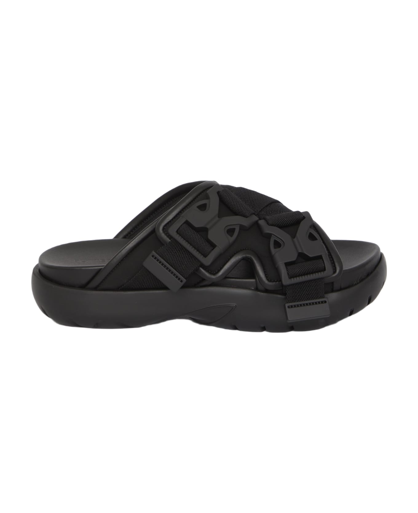 Bottega Veneta Snap Sandals - BLACK