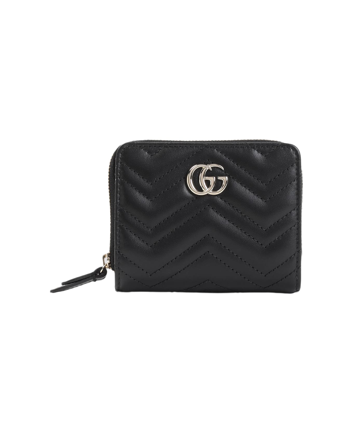 Gucci Mini Zip Wallet 'gg Marmont' - Nero
