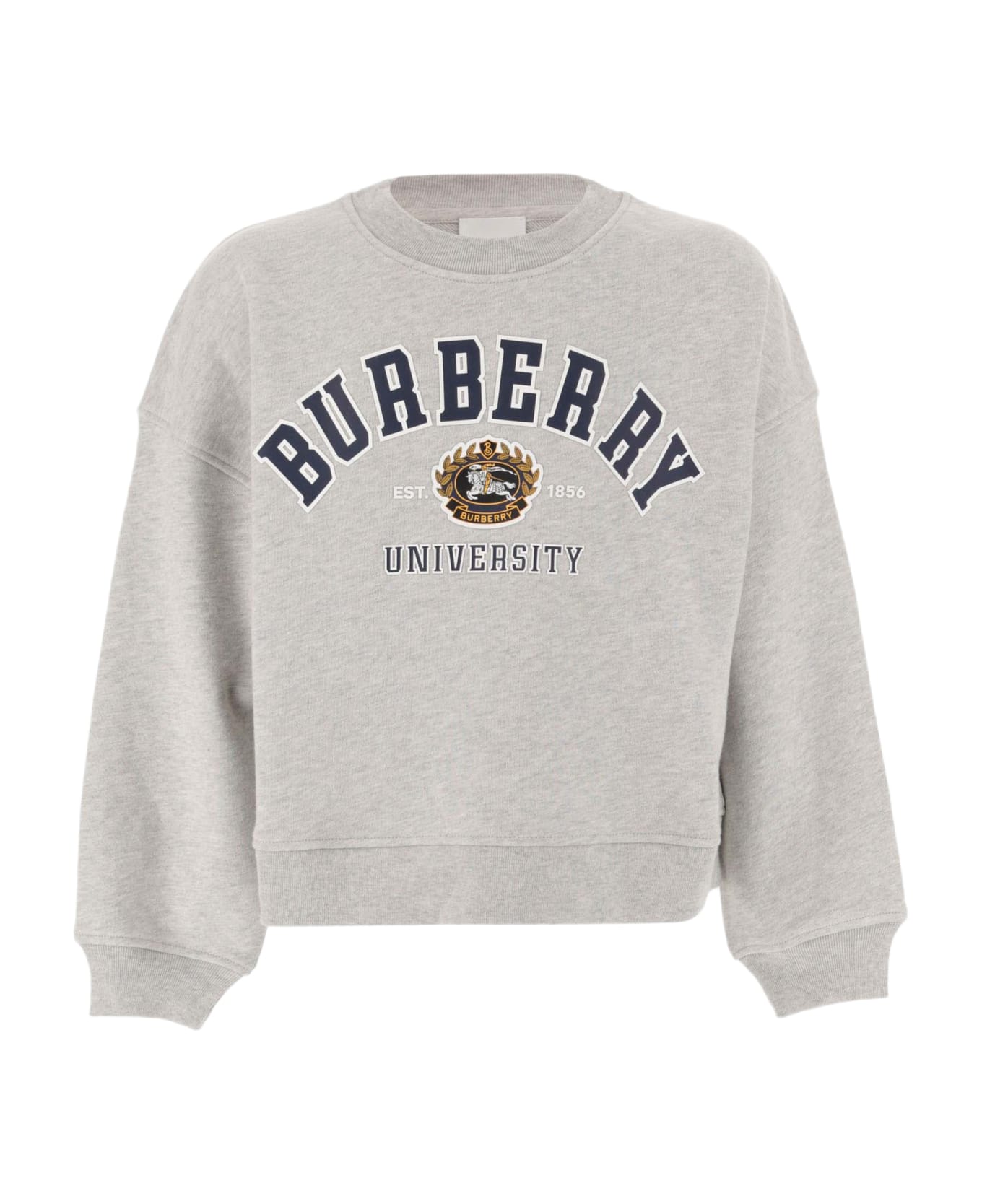 Burberry Cotton Sweatshirt With Logo - Grey