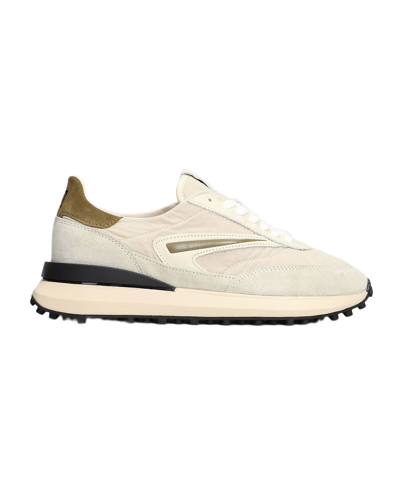 D.A.T.E. Athleta Sneakers In Beige Suede And Fabric - beige