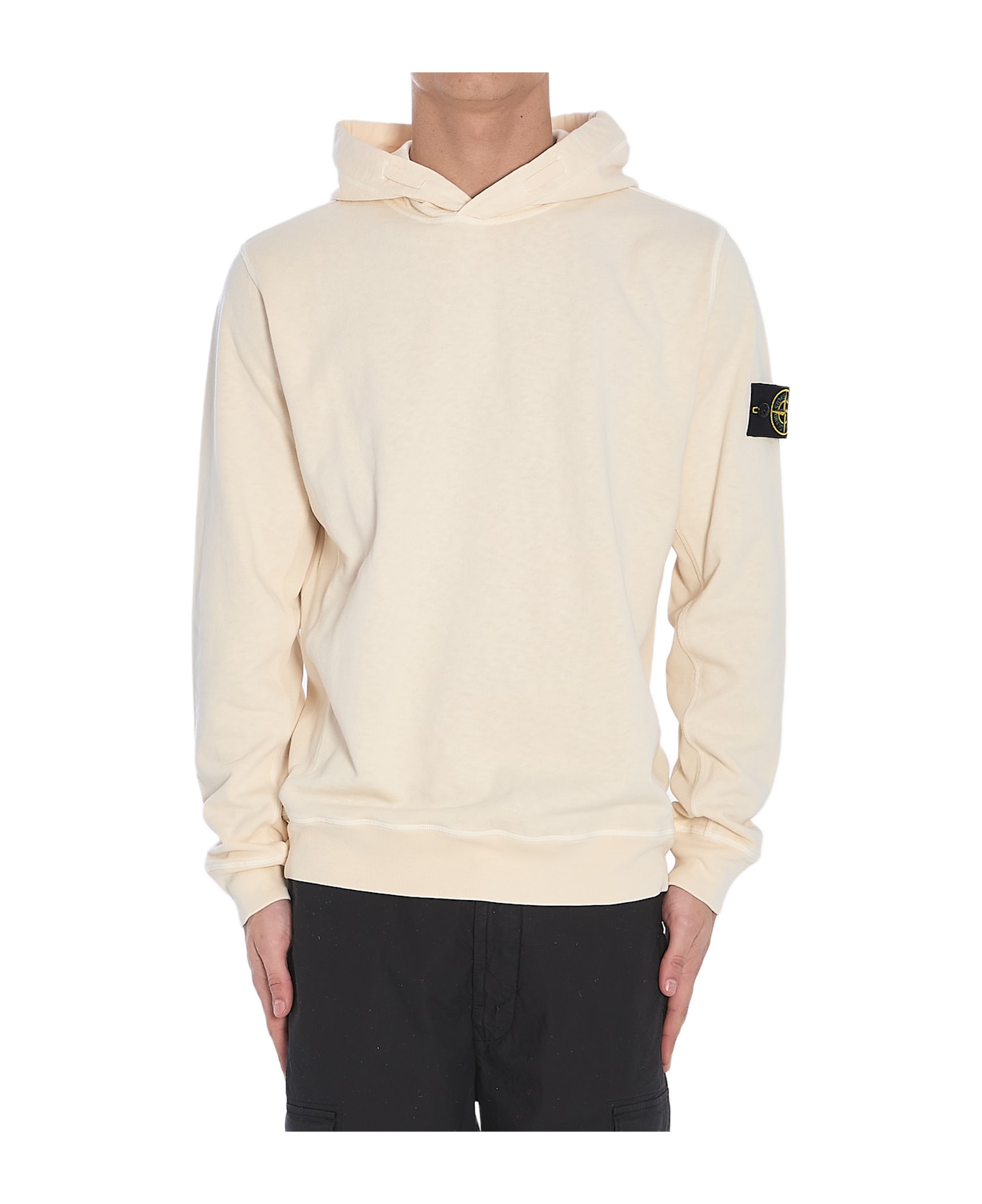 Stone Island Cotton Hoodie - CREAM